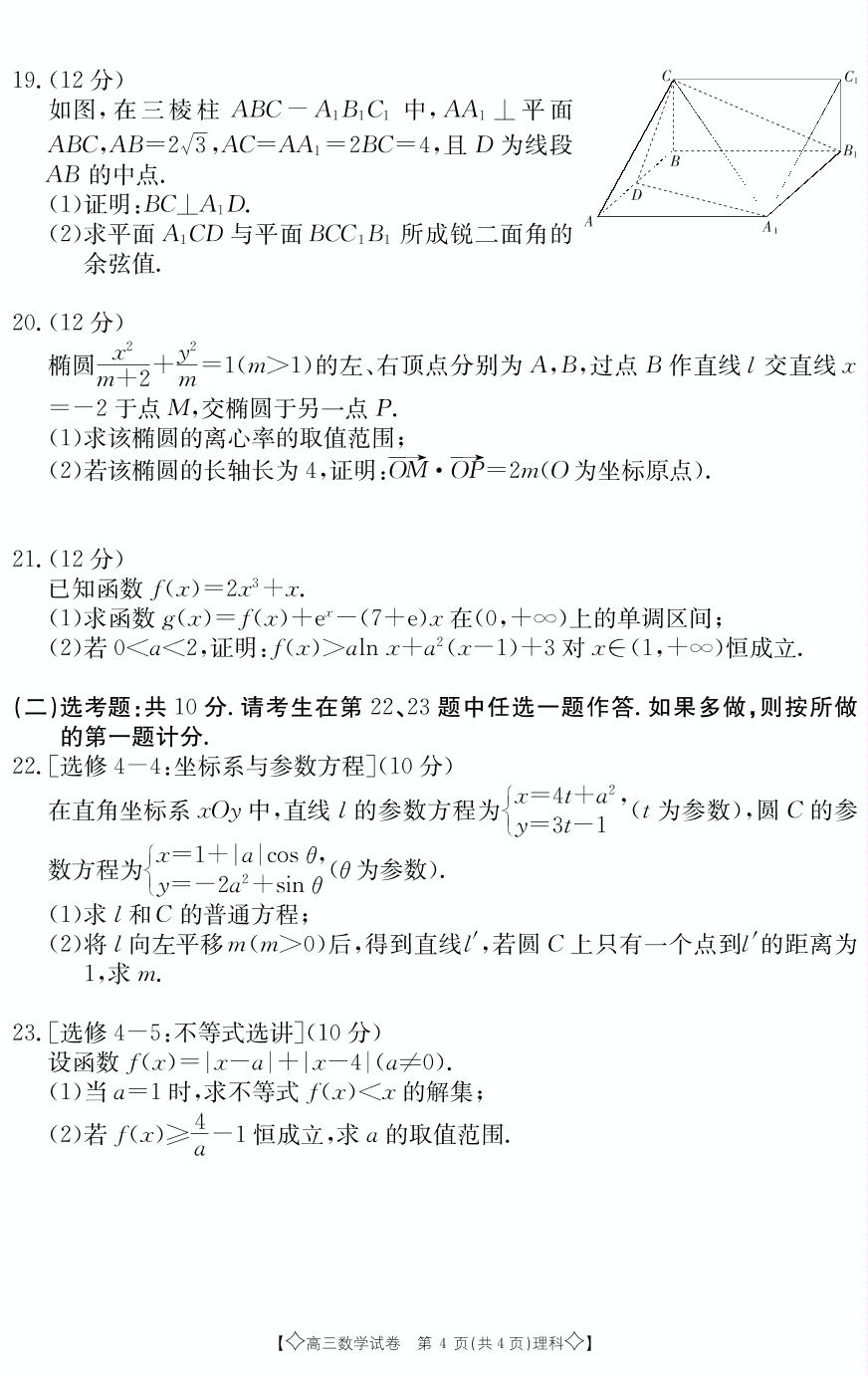 2019年高考密卷数学（理）试题（PDF版）