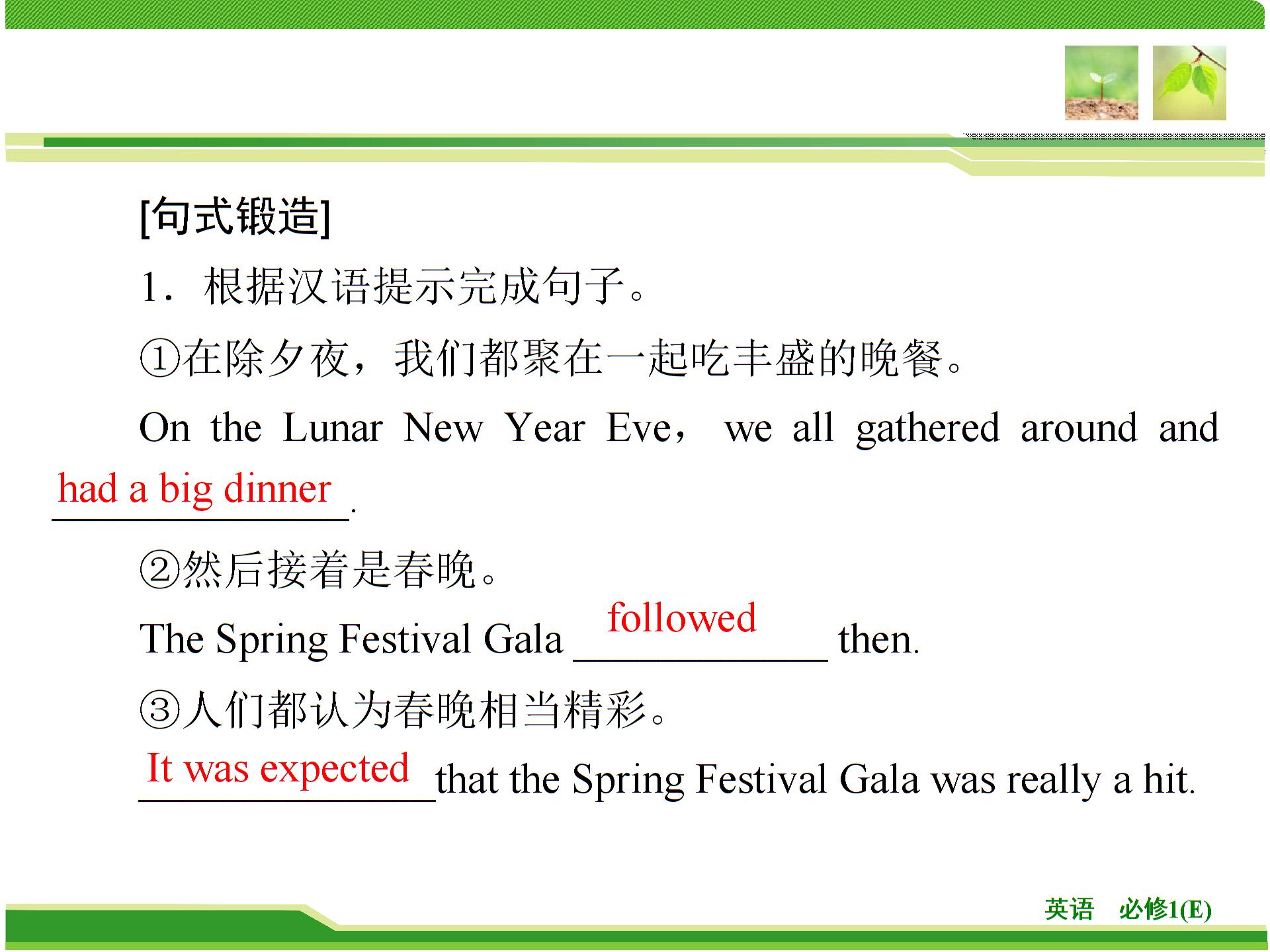 Unit 1 Period 4 Writing（课件）-2018年英语同步优化指导（教科版必修1）