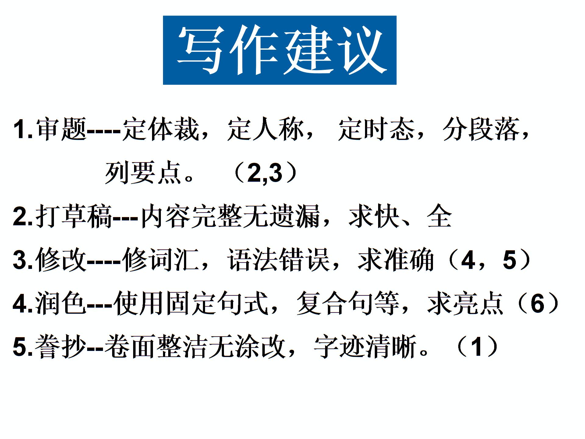 2019届中考英语一轮复习---话题作文讲座课件 (共15张PPT)
