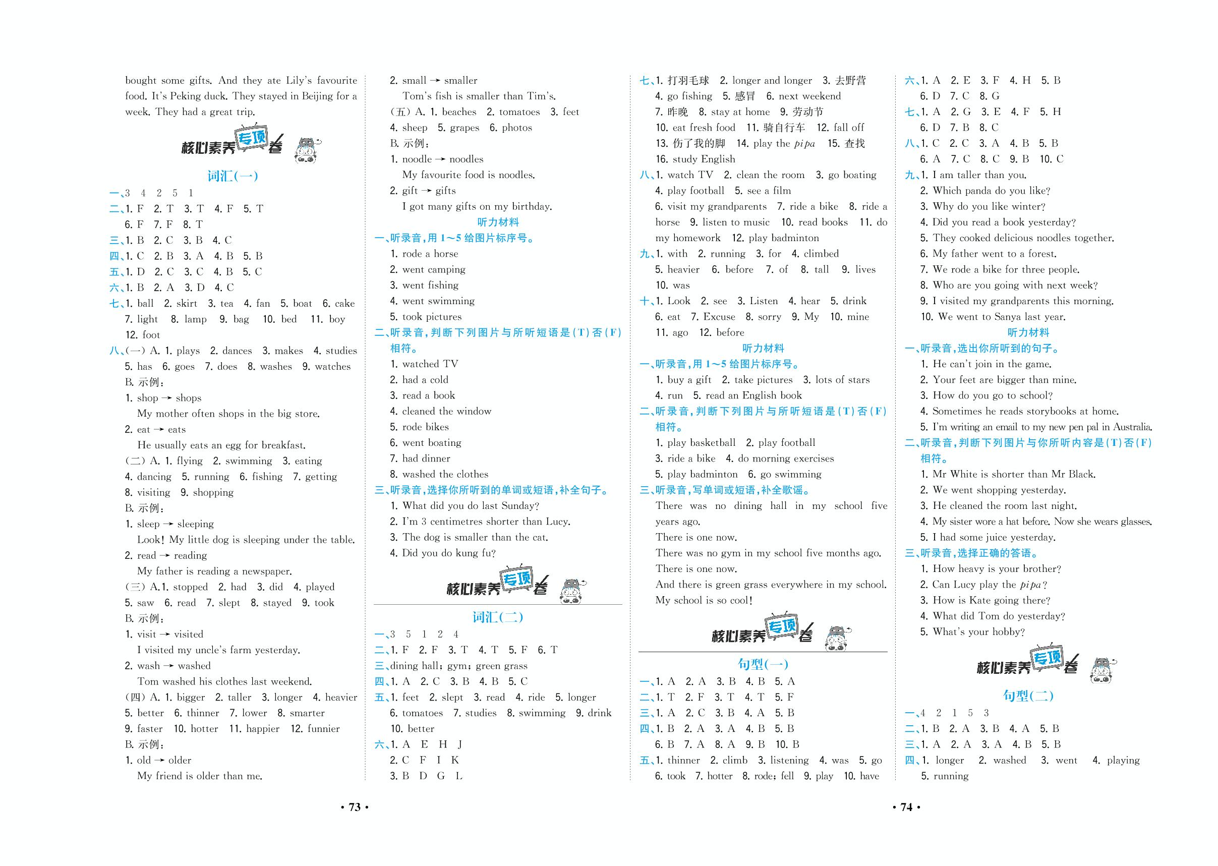 Unit1 单元测试卷-2019-2020学年六年级下册英语【核心素养卷】(人教PEP)