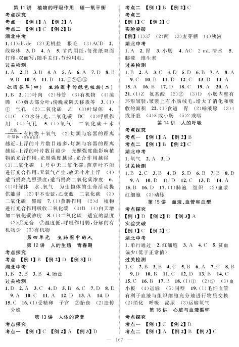 七年级 识图荟萃（三）生物圈中的绿色植物（一）-2021中考生物复习之堂堂清【名师学案】