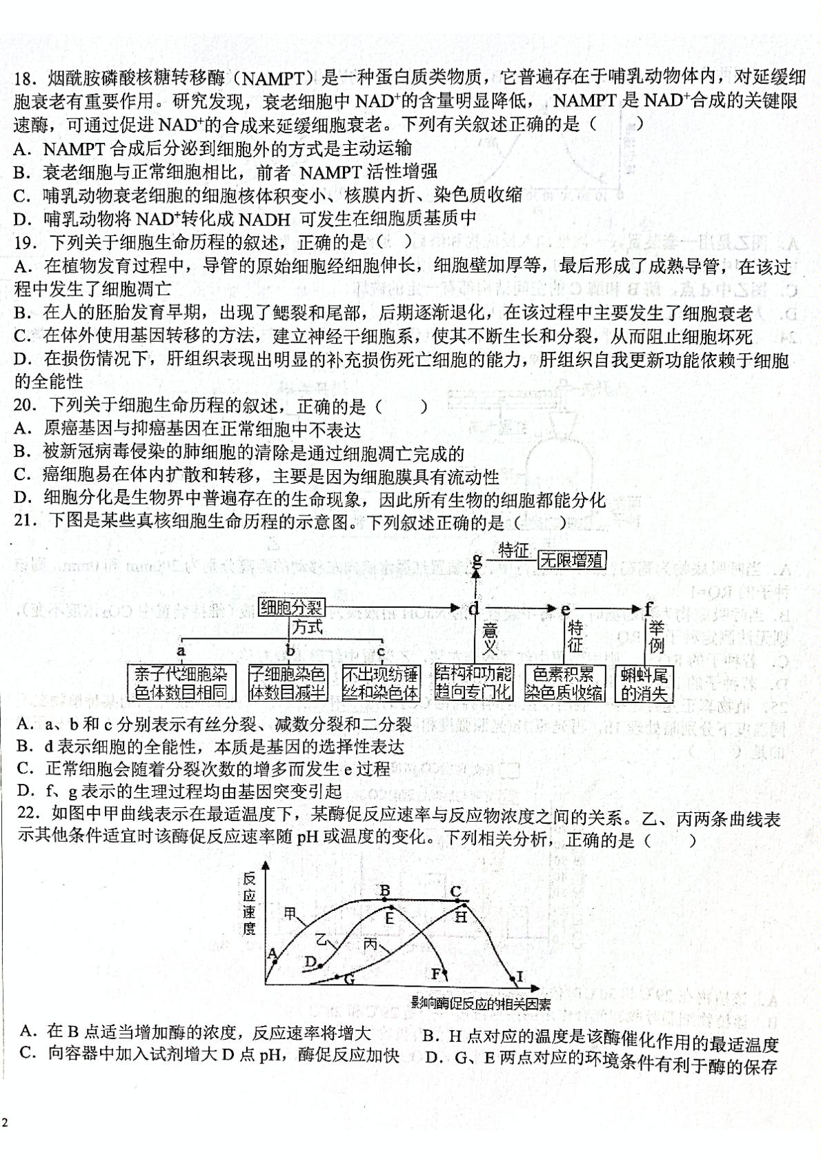 江西省吉安市永丰县永丰中学、永丰二中2020-2021学年高一下学期期中考试生物试卷