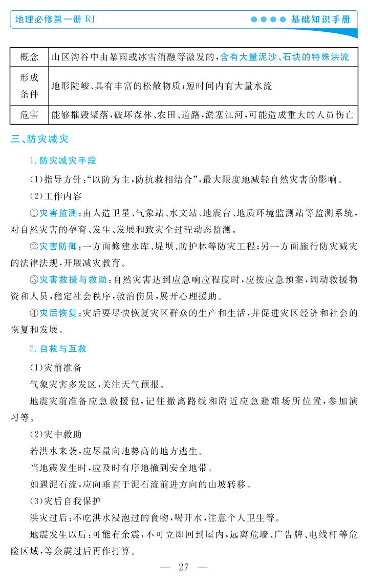 第六章 自然灾害- 2021-2022学年新教材高中地理必修第一册基础知识手册