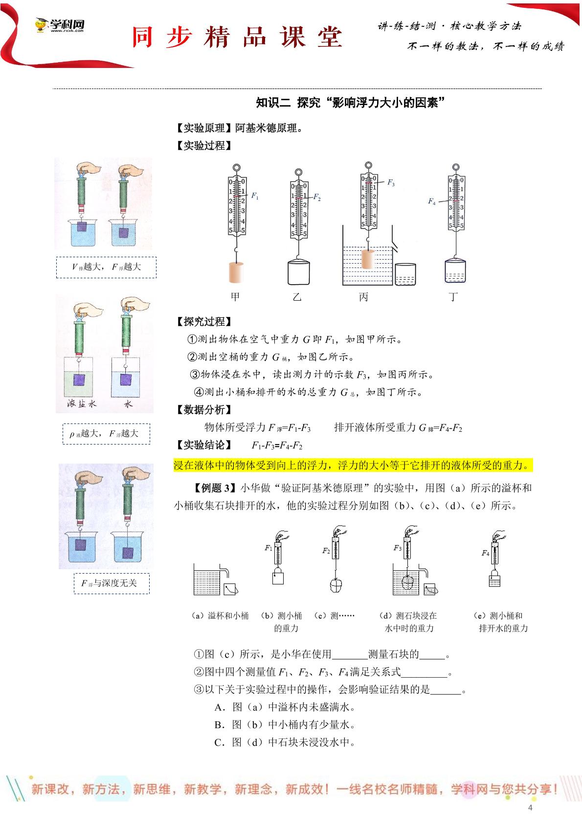 第十章 浮力（综合复习）-2021-2022学年八年级物理下册同步精品课堂（人教版）