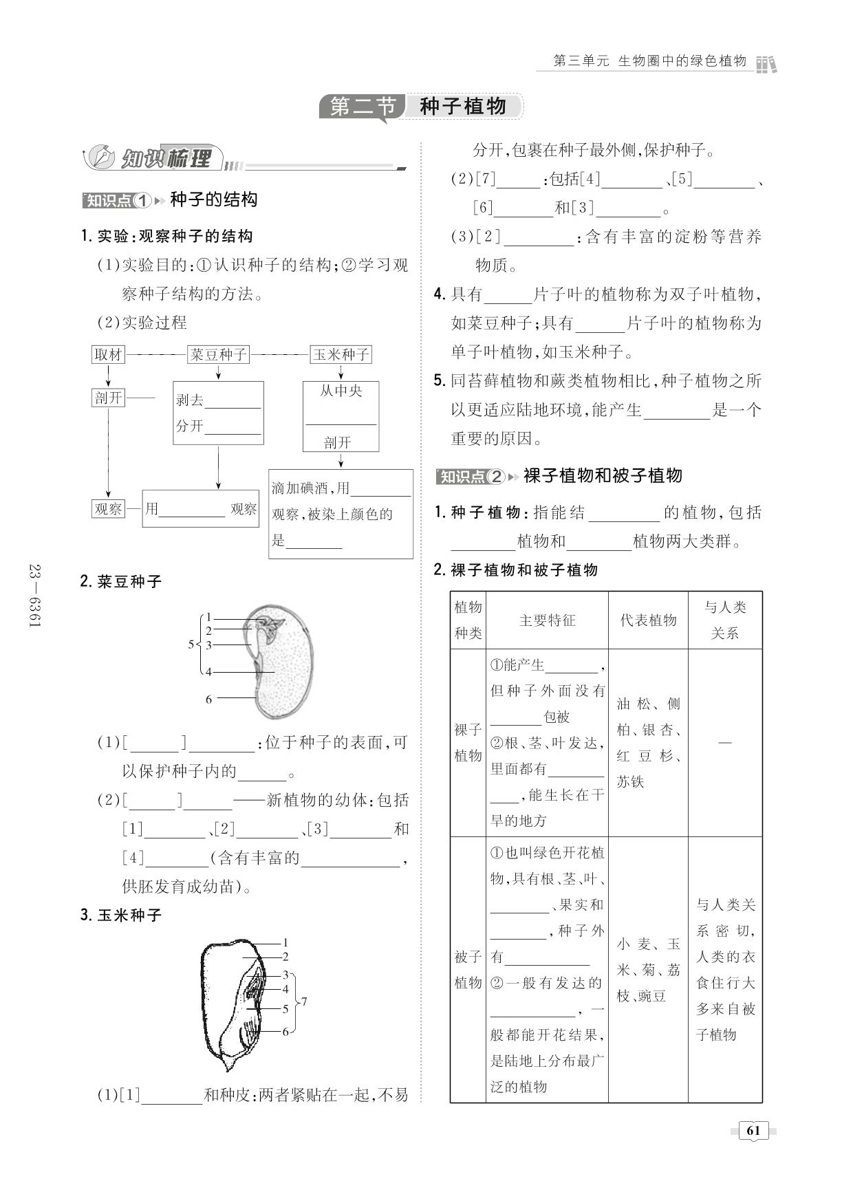 第3单元 第1章 生物圈中有哪些绿色植物-2022-2023学年七年级上册初一生物【导与练】初中同步练案（人教版）