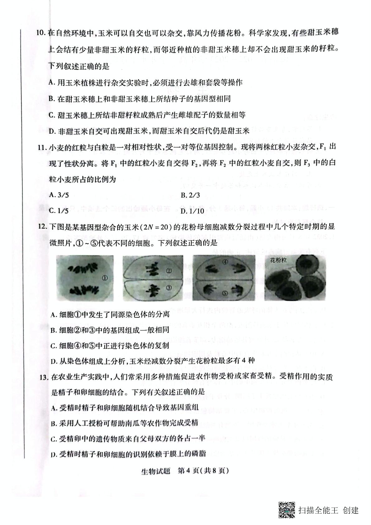 海南省2022-2023学年高三上学期11月联考生物试题