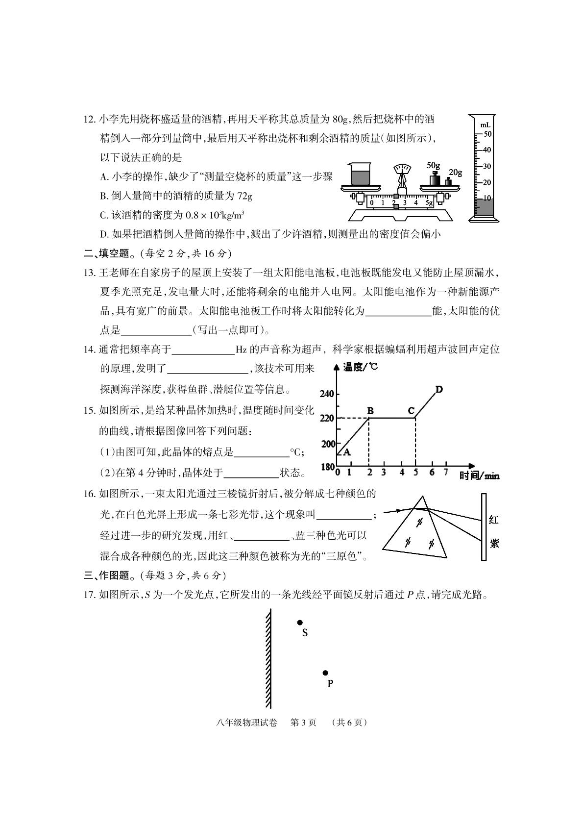 湖南省岳阳市临湘市2022-2023学年八年级上学期期末质量检测物理试题