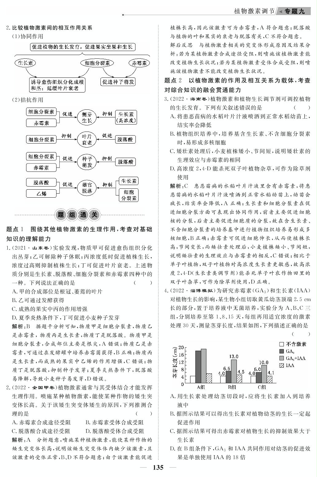 专题9 植物激素调节（教参）-【高考前沿】2023高考生物第二轮复习·超级考生备战高考（人教版 新教材 老高考）