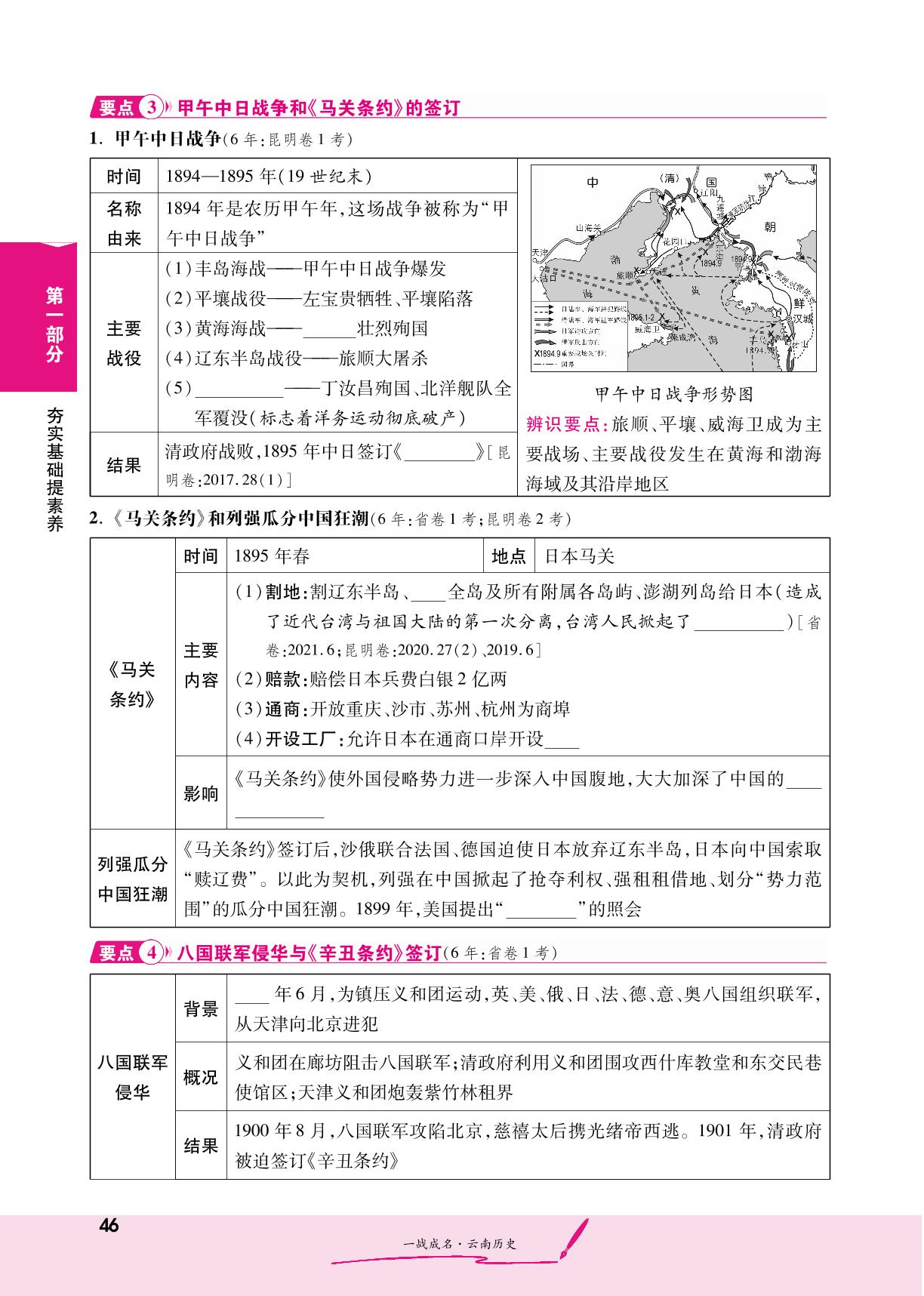 第一部分 模块二 第一、二单元 中国开始沦为半殖民地半封建社会、近代化的早期探索与民族危机的加剧（精讲册）-【一战成名】2023云南中考历史考前新方案中考总复习