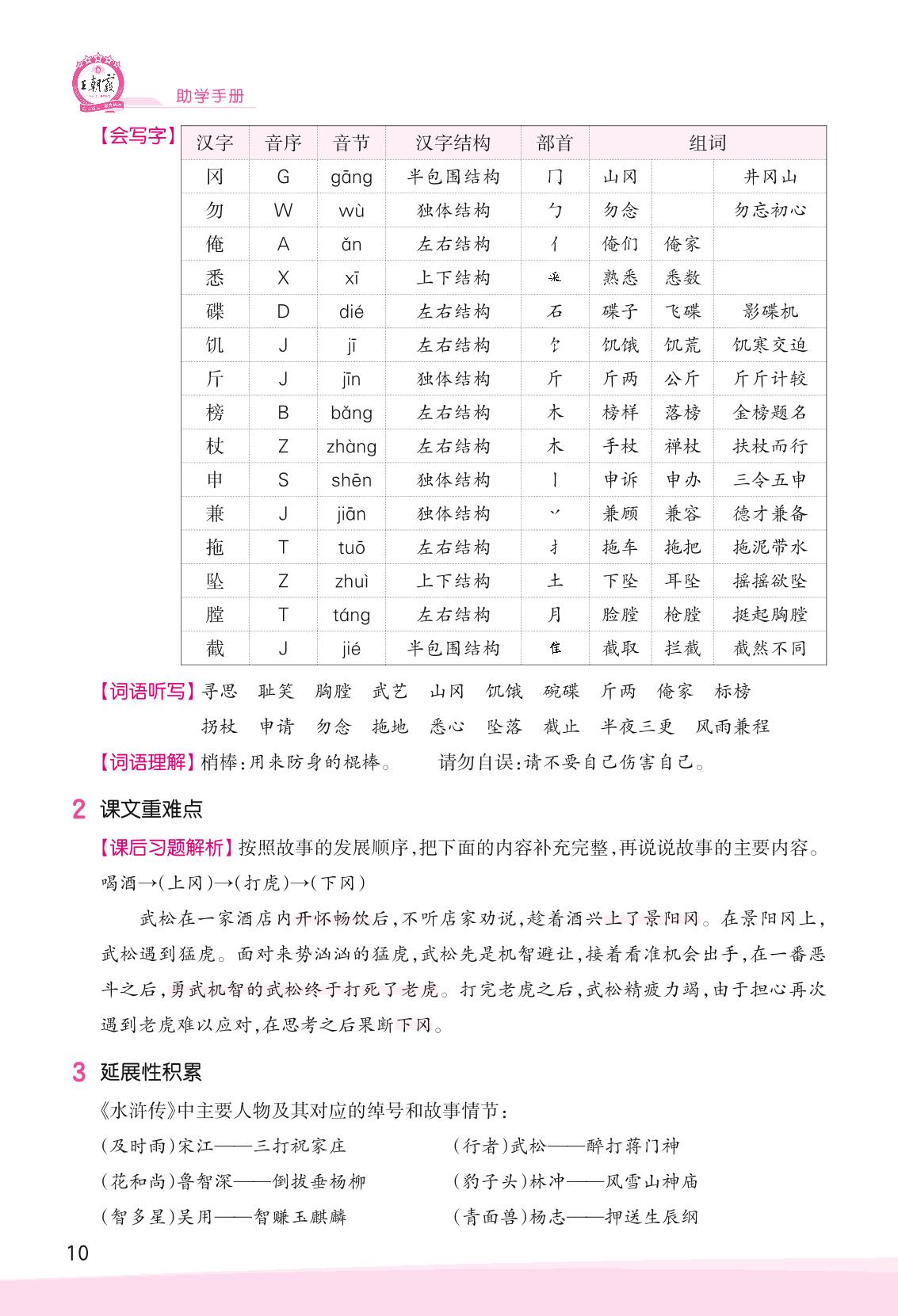 第二单元 助学手册-【王朝霞创维新课堂】2023春五年级下册语文同步优化训练(部编版)