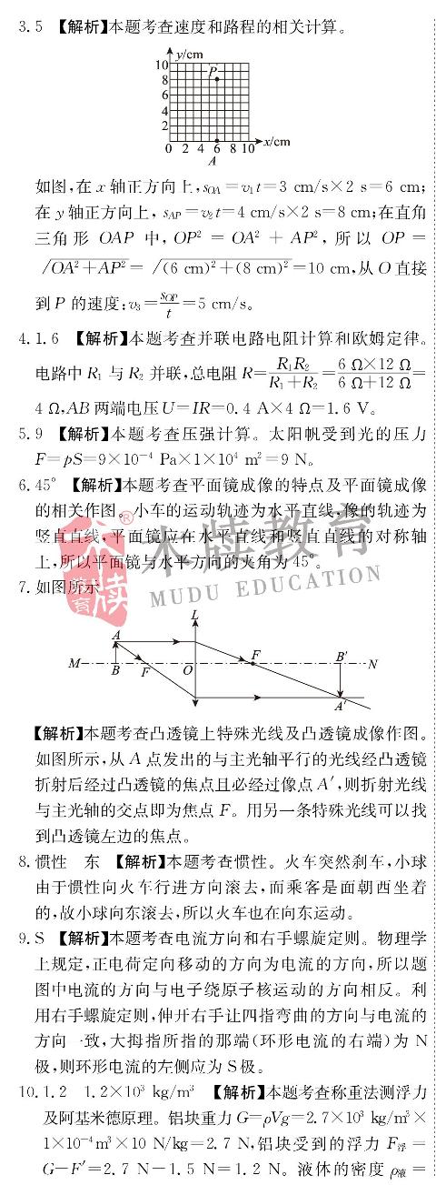 2011年安徽省初中毕业学业考试-【木牍中考】2023安徽中考物理全解全析专题汇编（高清打印版）