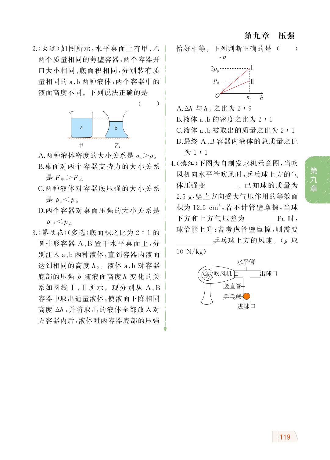 第九章 压强 考前复习笔记-【教材解读】2023春八年级下册初二物理（人教版)