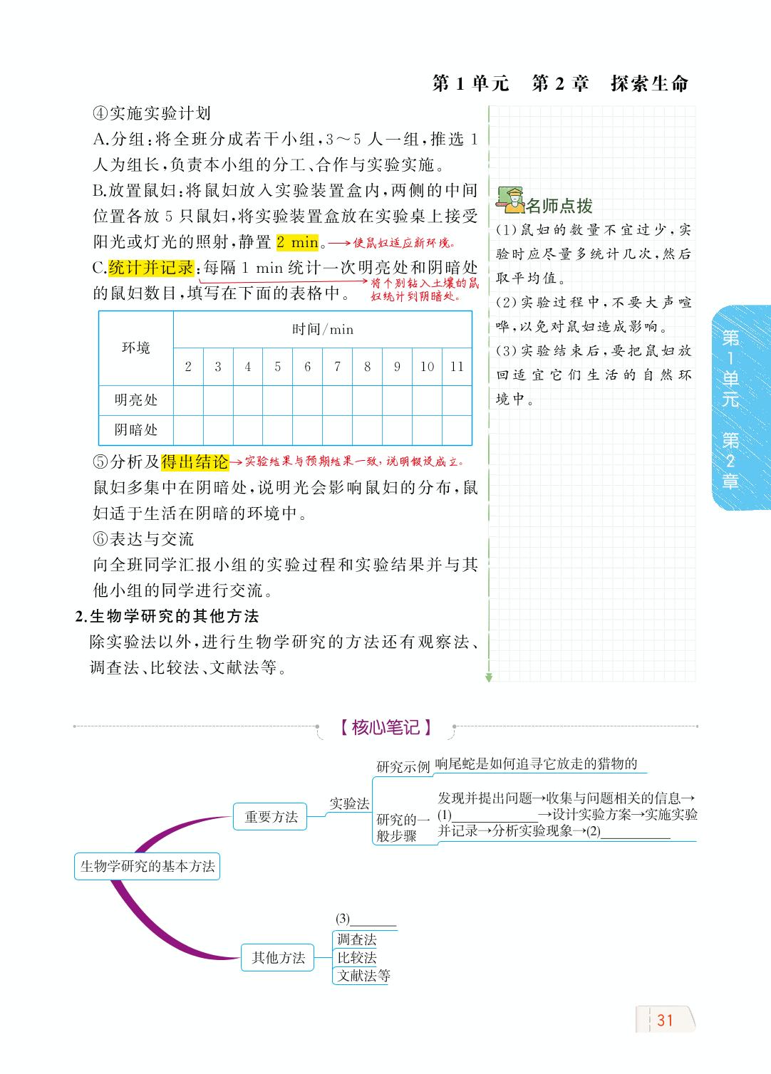 1.2.2 生物学研究的基本方法-【教材解读】2023秋七年级上册初一生物（北师大版)