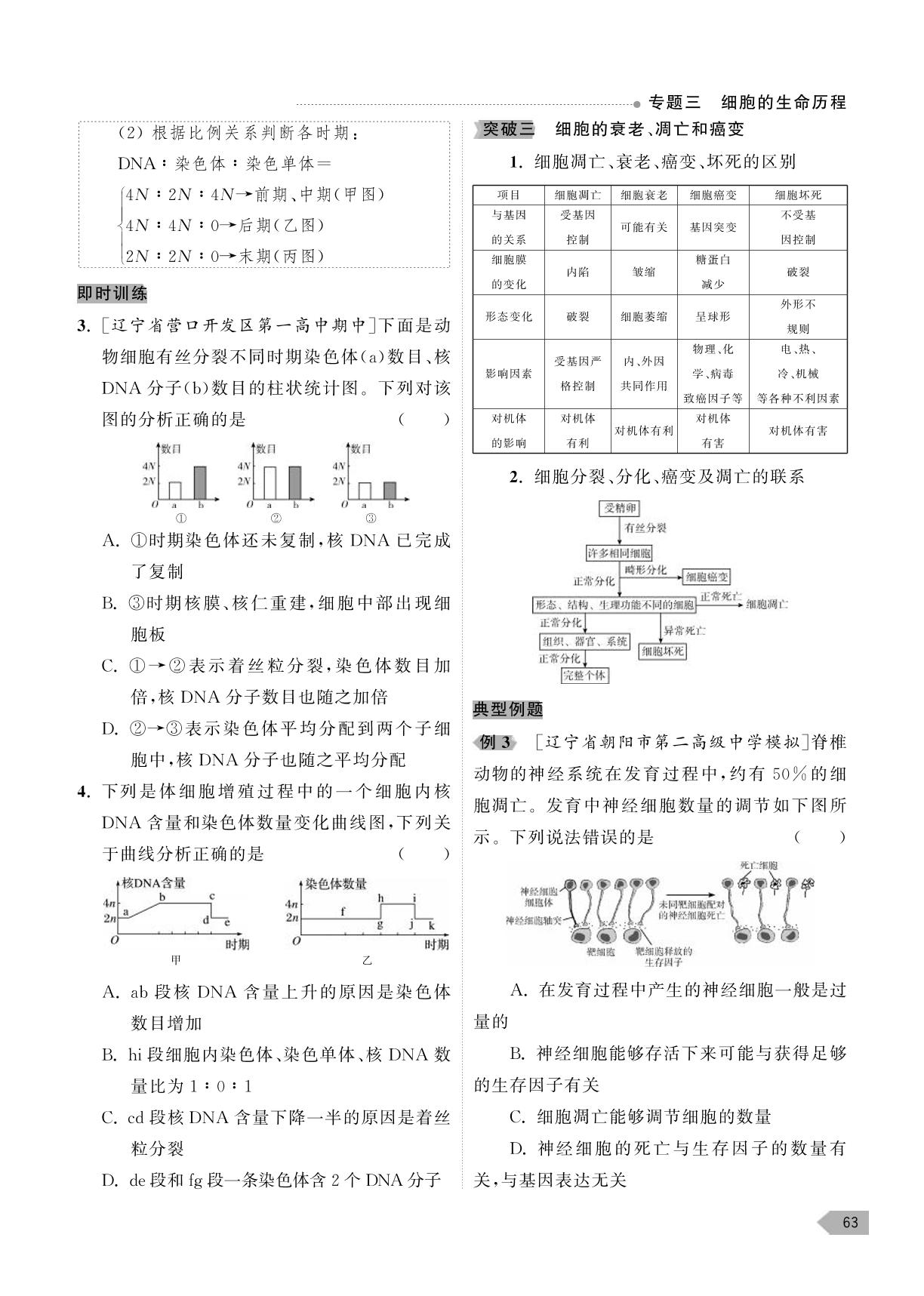 专题三 细胞的生命历程-【高考总复习】2024高考生物一轮复习