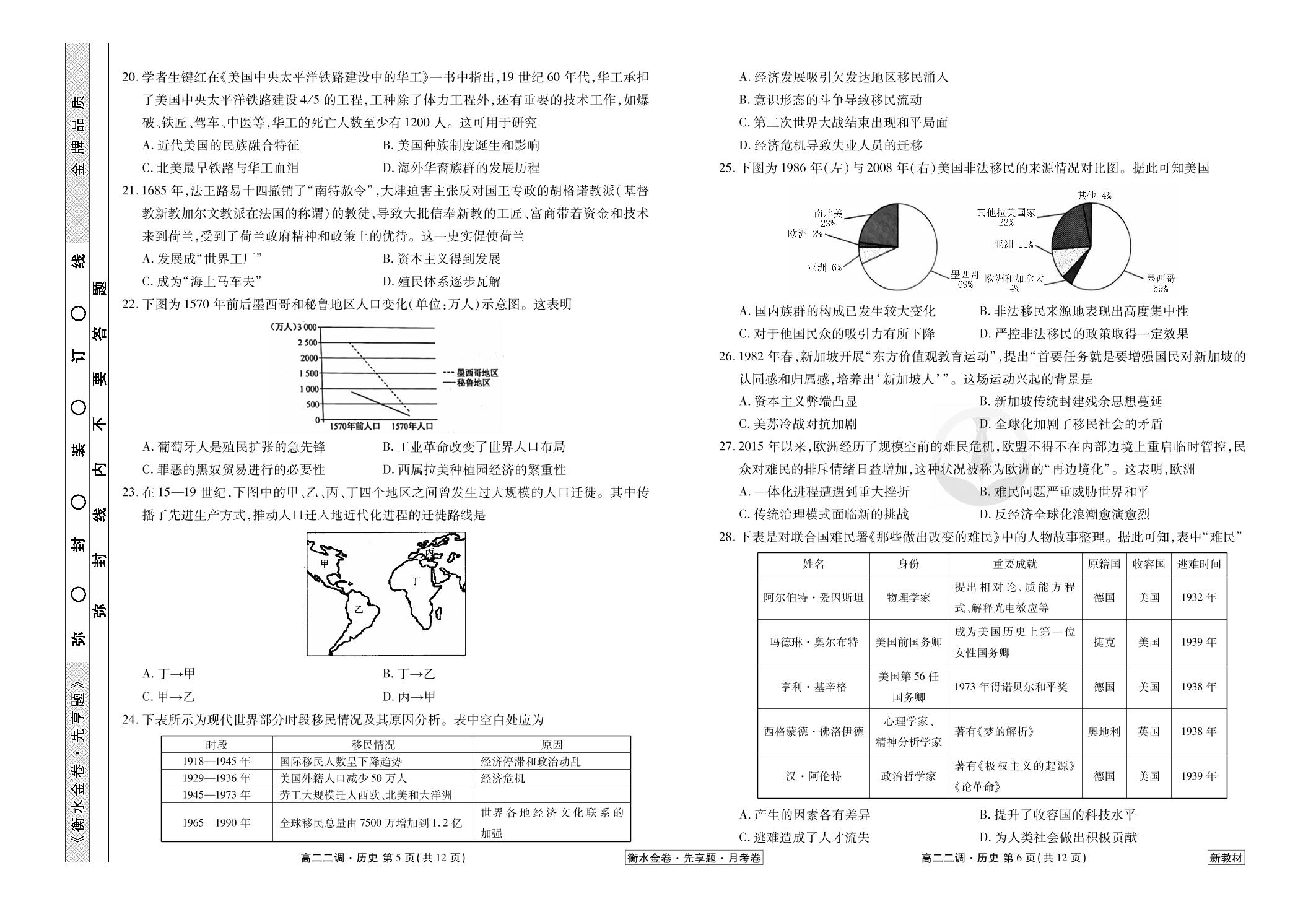 2022-2023学年度下学期高二年级二调考试新教材历史试卷
