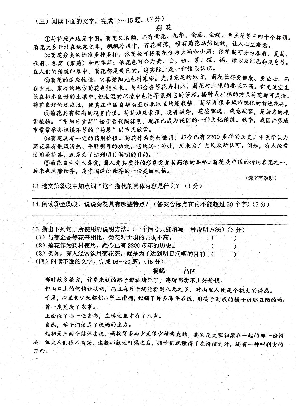 吉林省长春市第八十九中学2023-2024学年七年级上学期期中考试语文试题