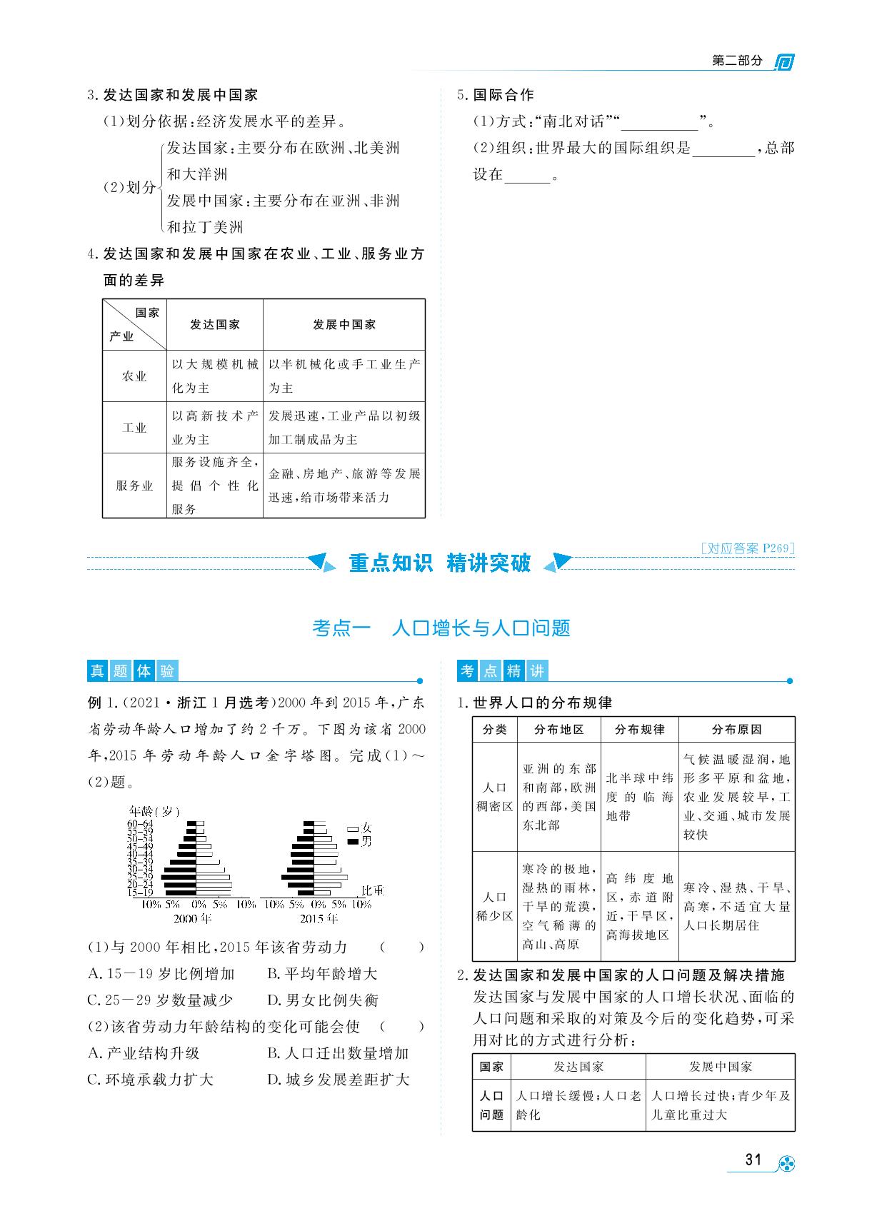 第二部分 第5讲 世界的居民与聚落世界的发展与合作-【勤径学升】2025年高中区域地理一轮总复习