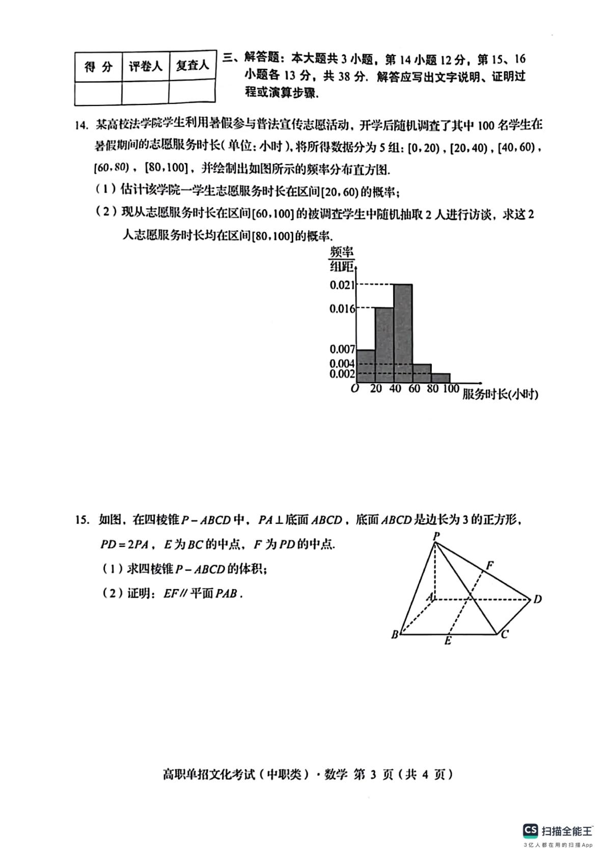 2023年四川省普通高等学校高职教育单独招生文化考试（中职类）数学试题