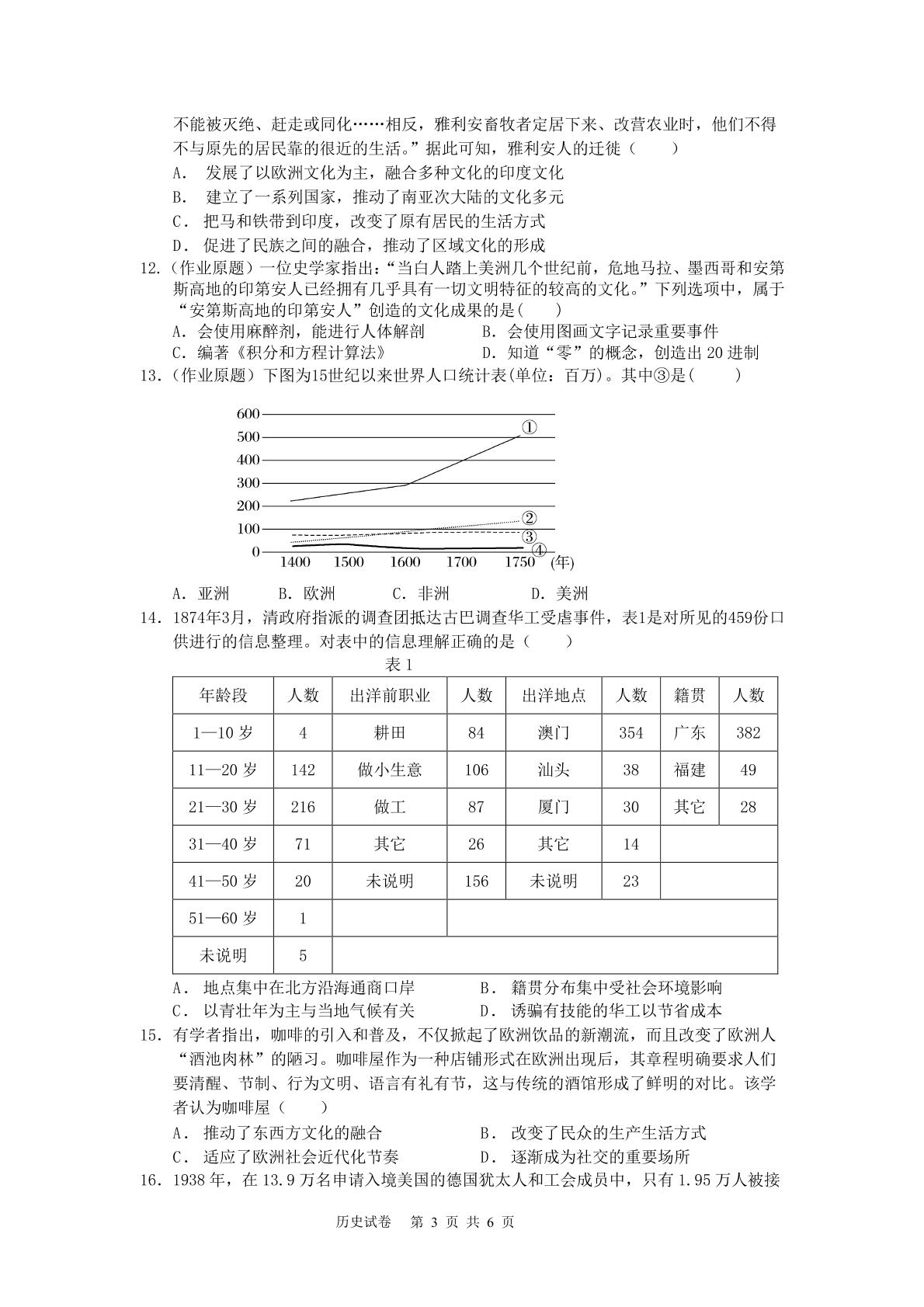 湖南省长沙市南雅中学2023-2024学年高二下学期第一次月考历史试题