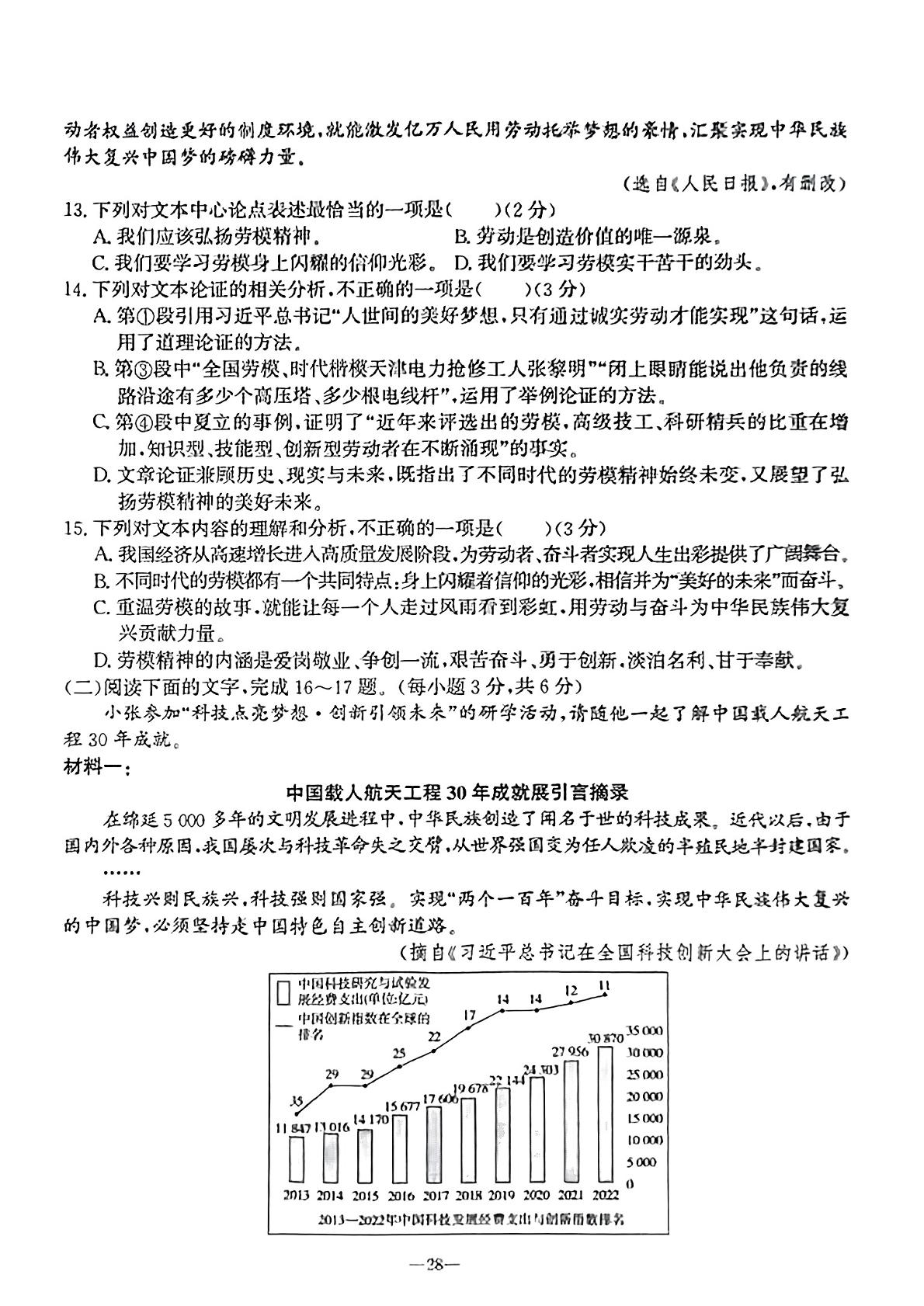 2024年江西省临川第二中学中考一模语文试题