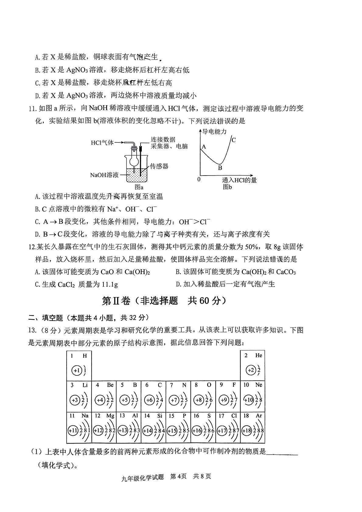 2024年山东省日照地区九年级二模考试化学试题