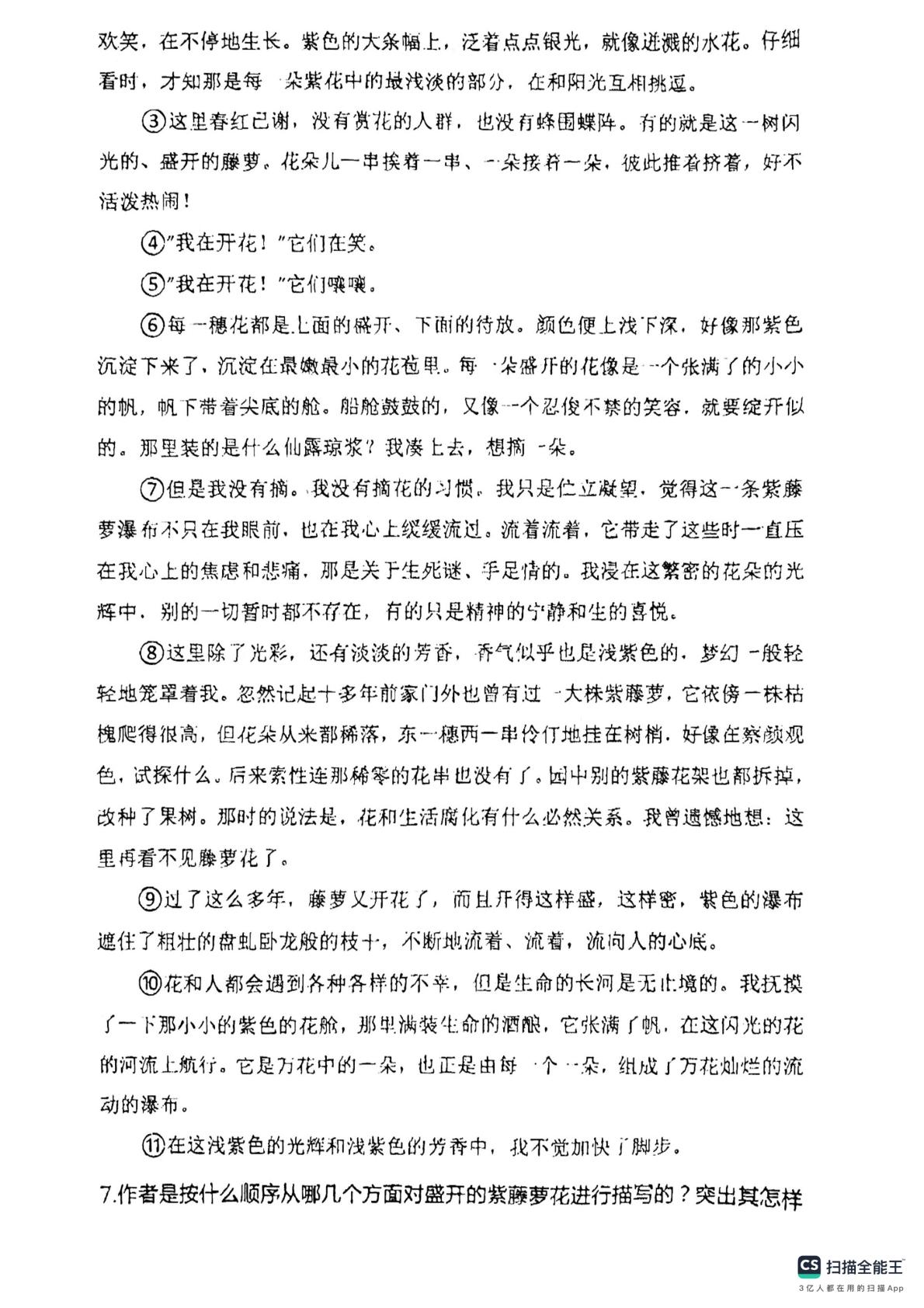 河南省信阳市罗山县实验中学2023-2024学年七年级下学期5月月考语文试题