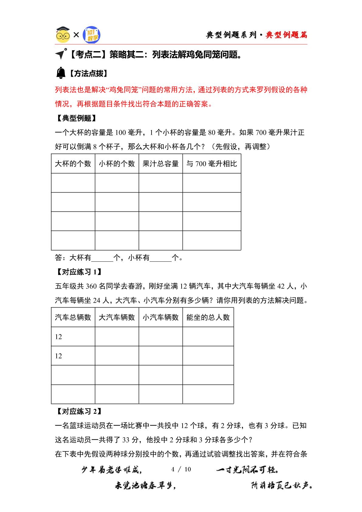 （典型例题篇）第四单元解决问题的策略【六大考点】-2024-2025学年六年级数学上册典型例题系列（原卷版+解析版）苏教版