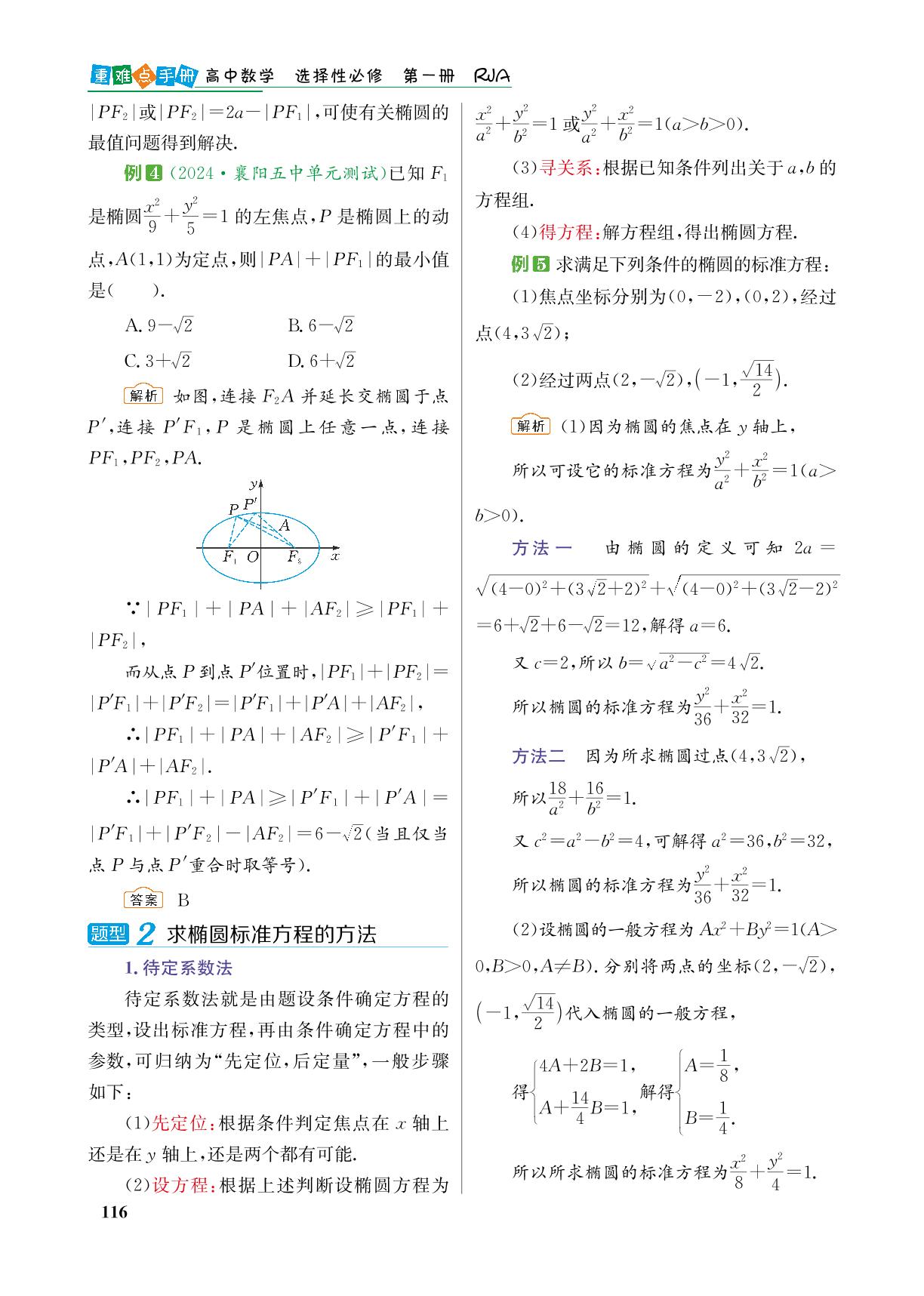 3.1.1 椭圆及其标准方程-【重难点手册】2024-2025学年高中数学选择性必修第一册（人教A版）