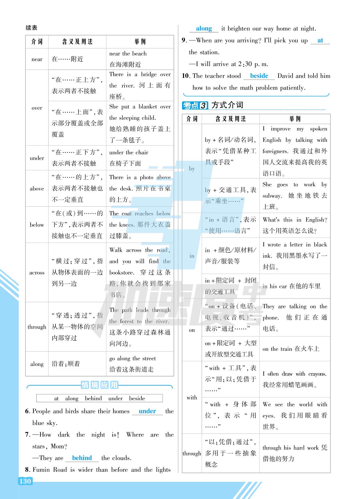 7.专题七 介词(教师用书)-【加速度中考】2025年内蒙古中考备考加速度英语课堂精讲本（人教版）