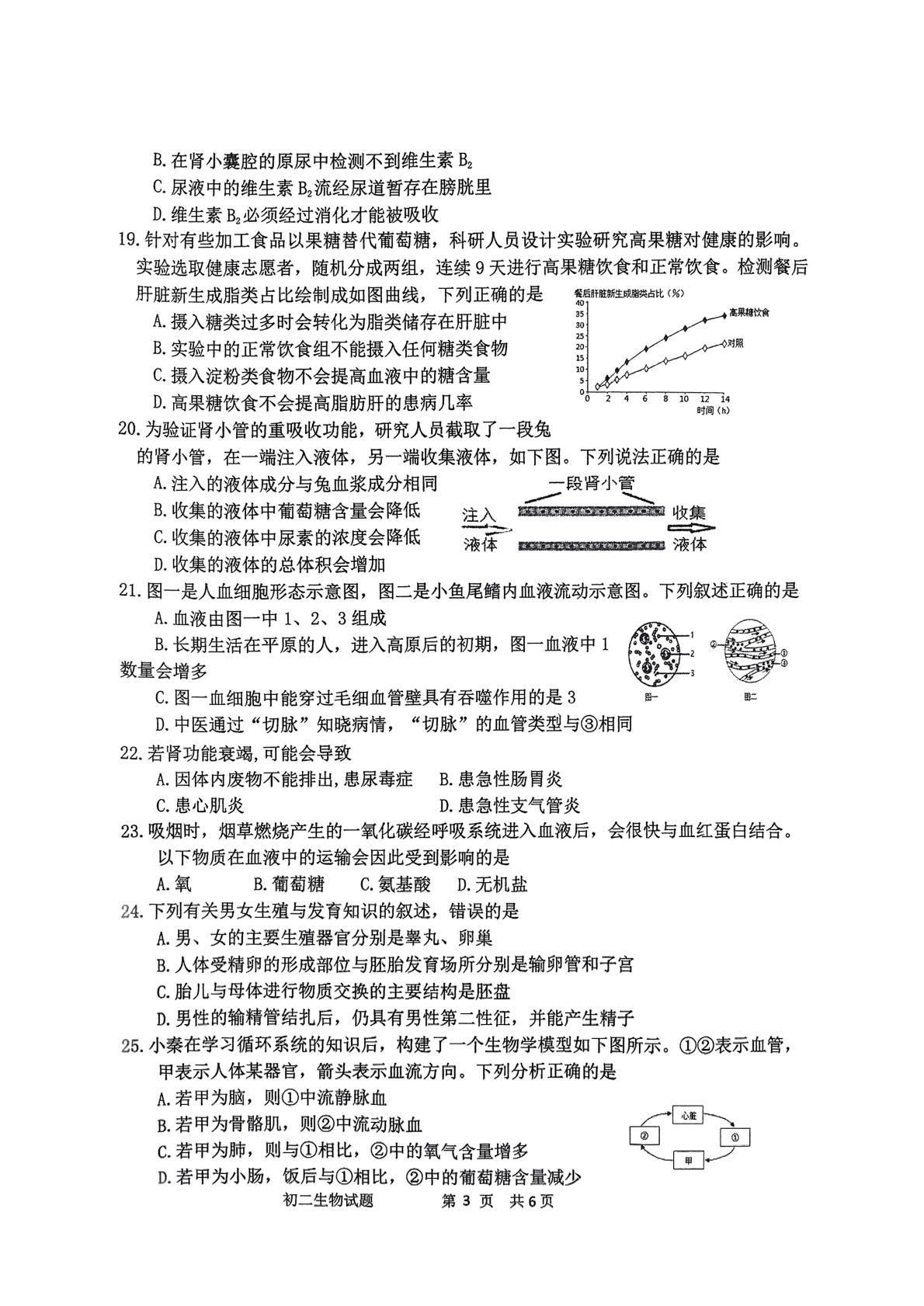 山东省淄博市淄川区2024-2025学年七年级上学期1月期末生物试题