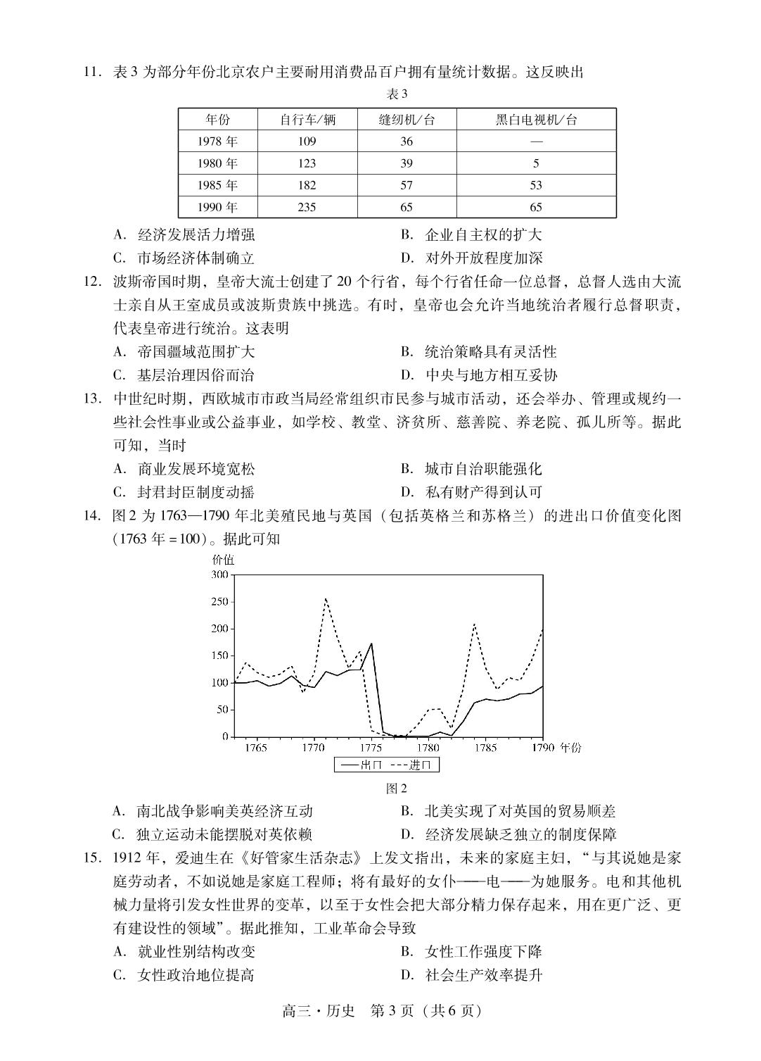 2025届广东省肇庆市高三上学期第二次模拟考试历史试卷