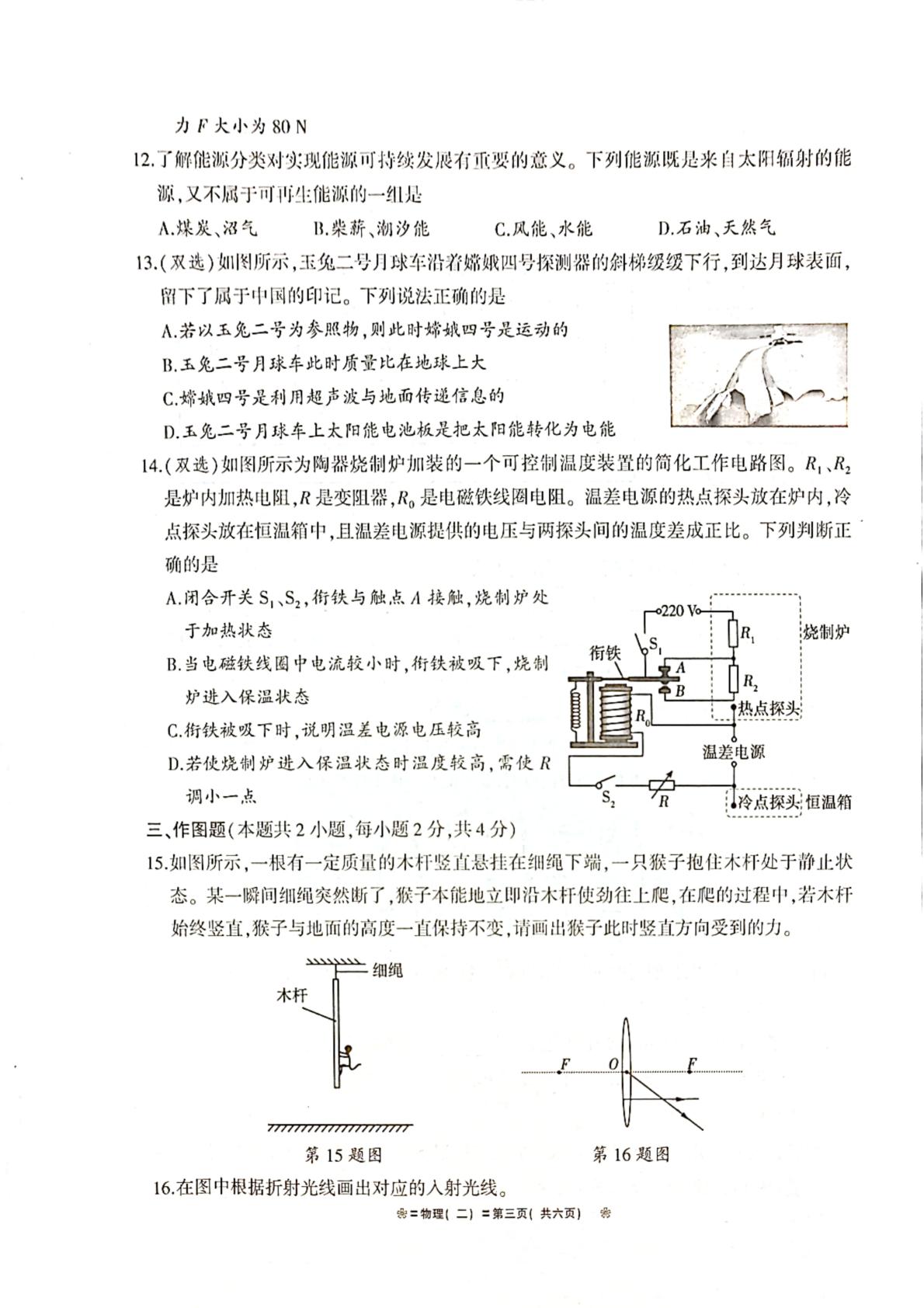 河南省驻马店市确山县2024-2025学年九年级下学期3月月考物理试题