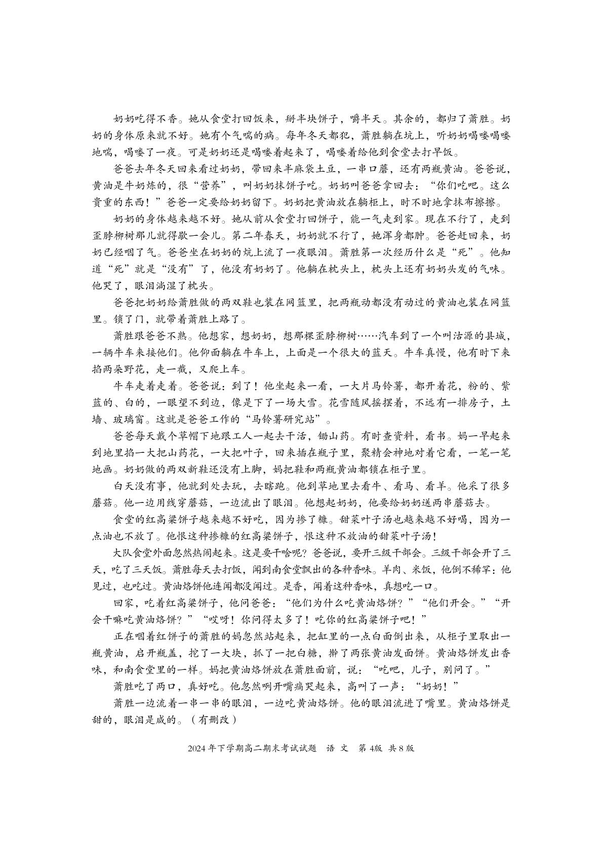 湖南省娄底市新化县2024-2025学年高二上学期期末考试语文试题