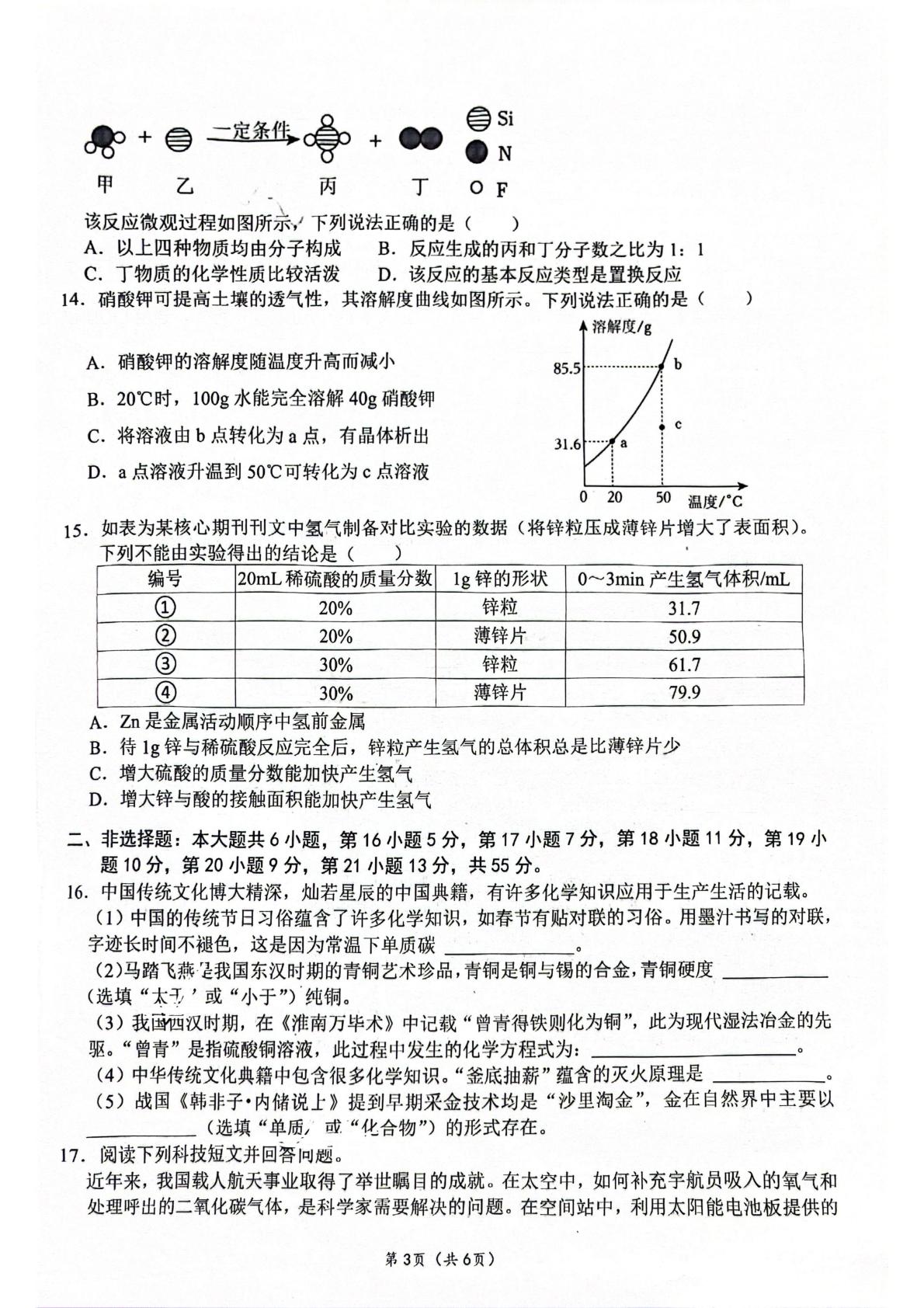 广东省梅州市丰顺县2024-2025学年九年级下学期4月月考化学试题