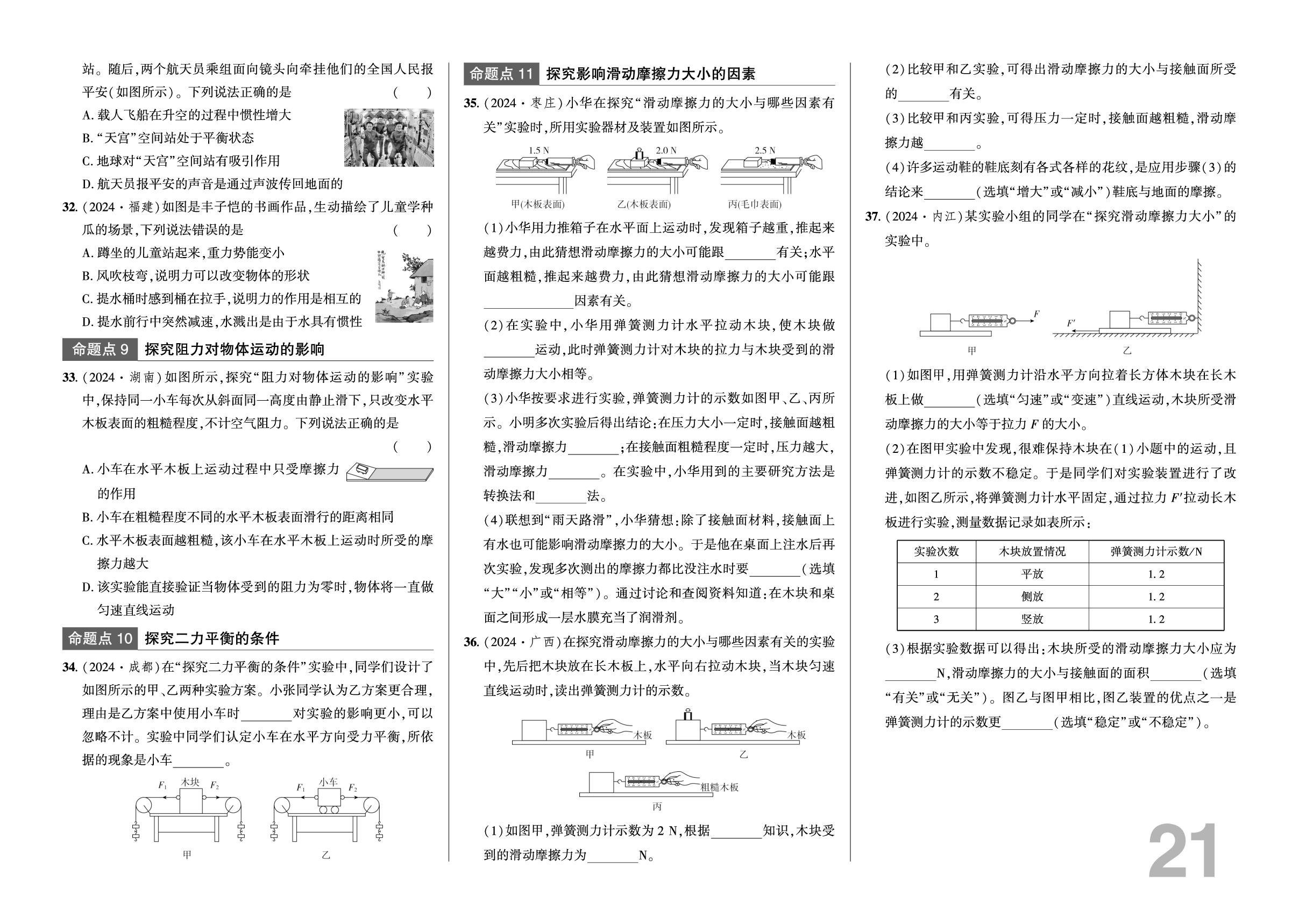 专题6 力运动和力-2025年中考真题分类卷物理