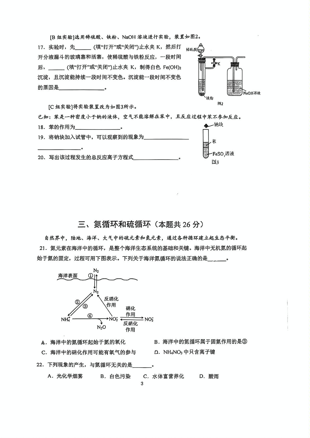 上海市洋泾中学2024-2025学年高一下学期期中化学试题