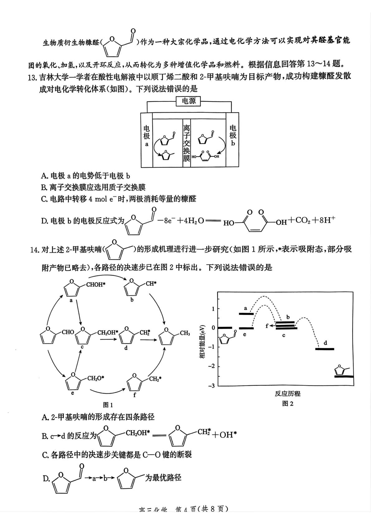 河北省邯郸市2025届高三下学期第四次调研检测 化学试卷
