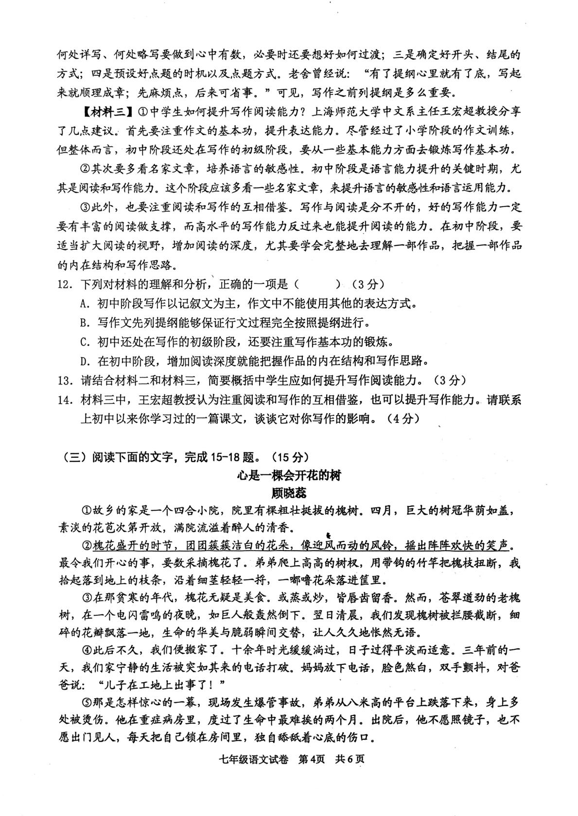 广东省清远市英德市2024-2025学年七年级下学期4月期中语文试题