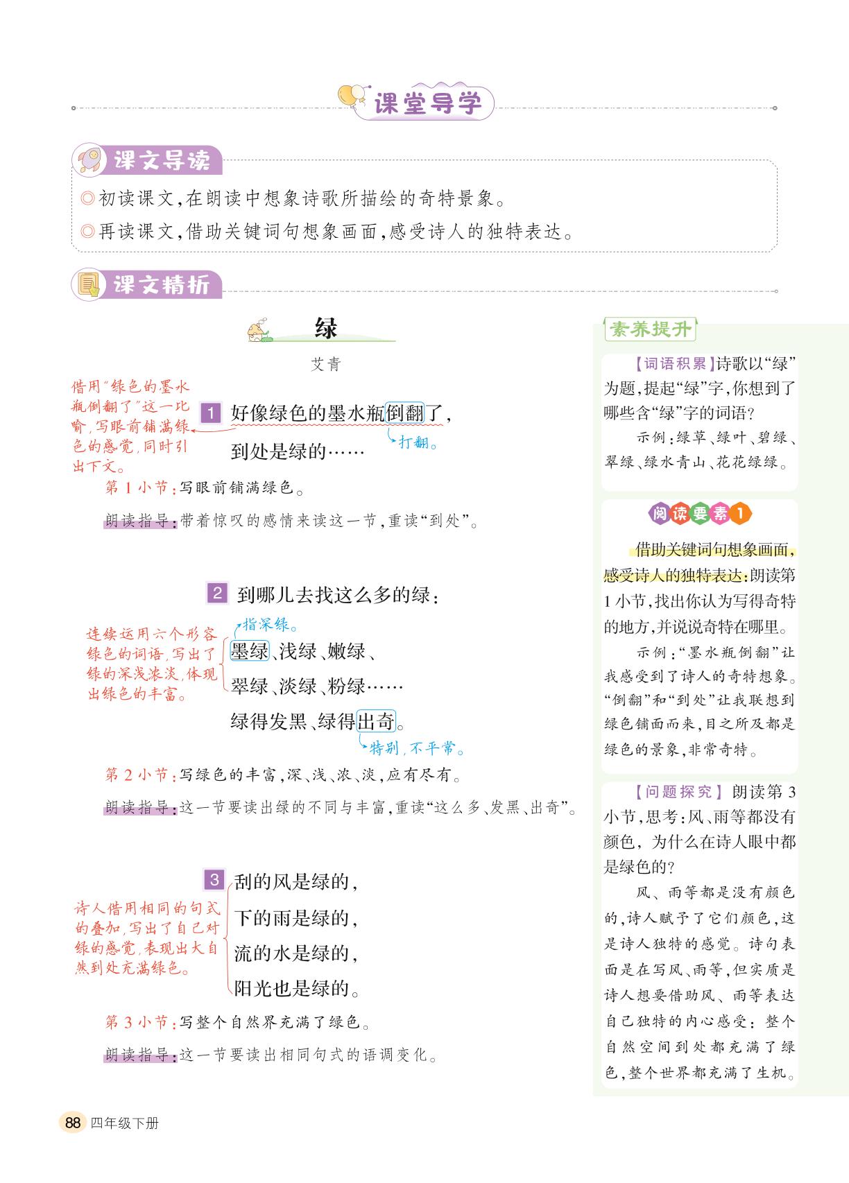 第3单元 10 绿-【千里马】2024-2025学年四年级下册语文字词句段篇（统编版）