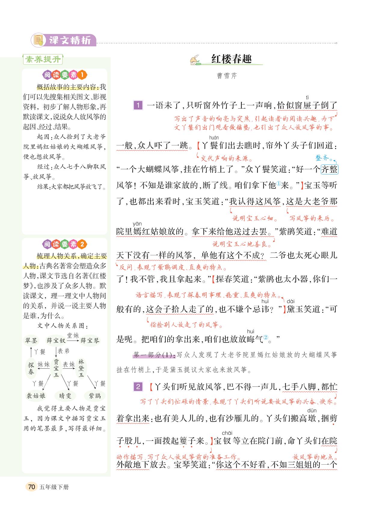 第2单元 8 红楼春趣-【千里马】2024-2025学年五年级下册语文字词句段篇（统编版）