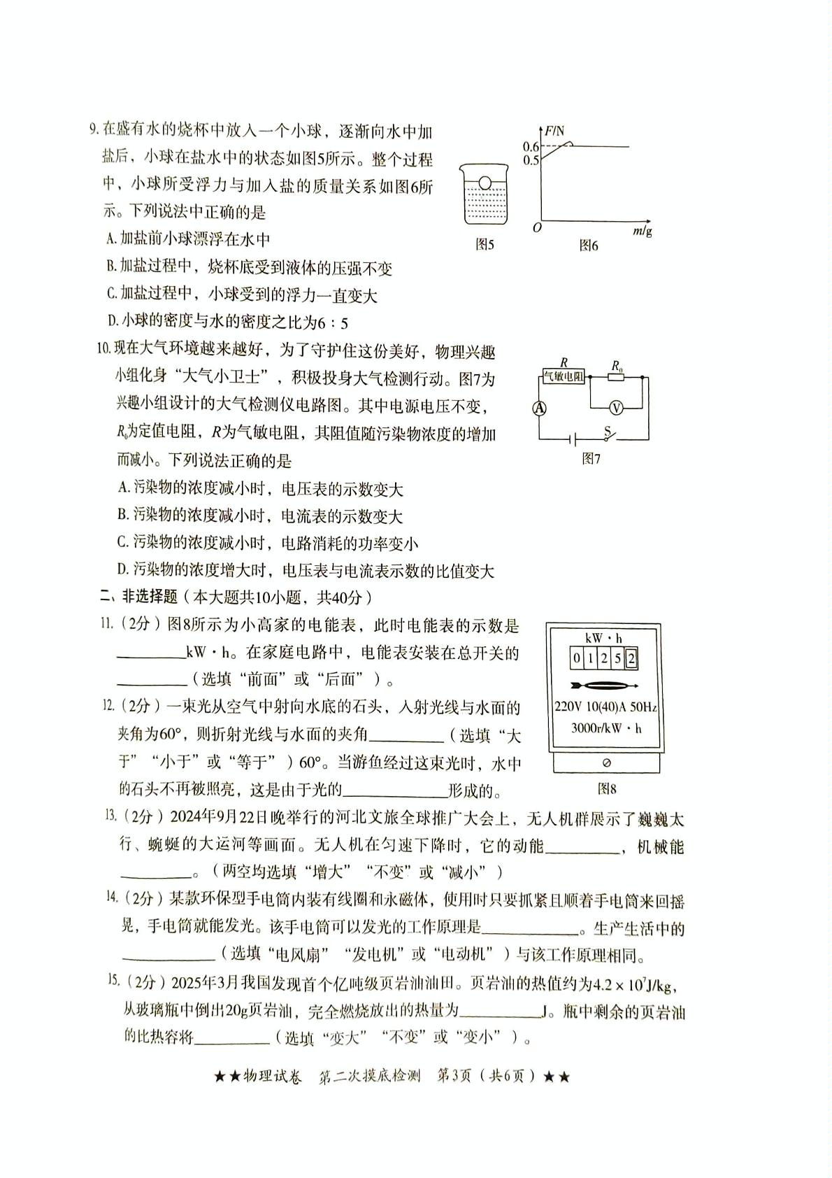2025年河北省唐山市丰南区中考二模物理试卷