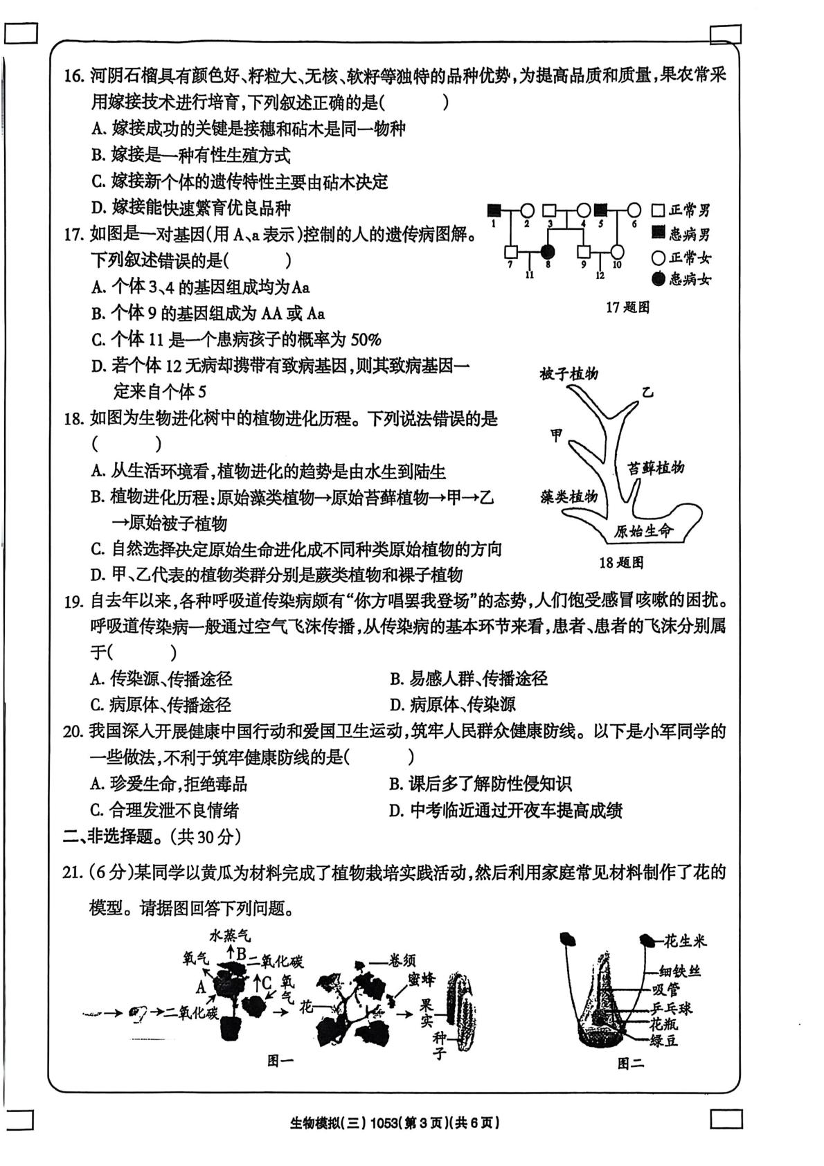 河南省新乡市原阳县路寨乡贾村实验学校2024-2025学年八年级下学期6月期末生物试题