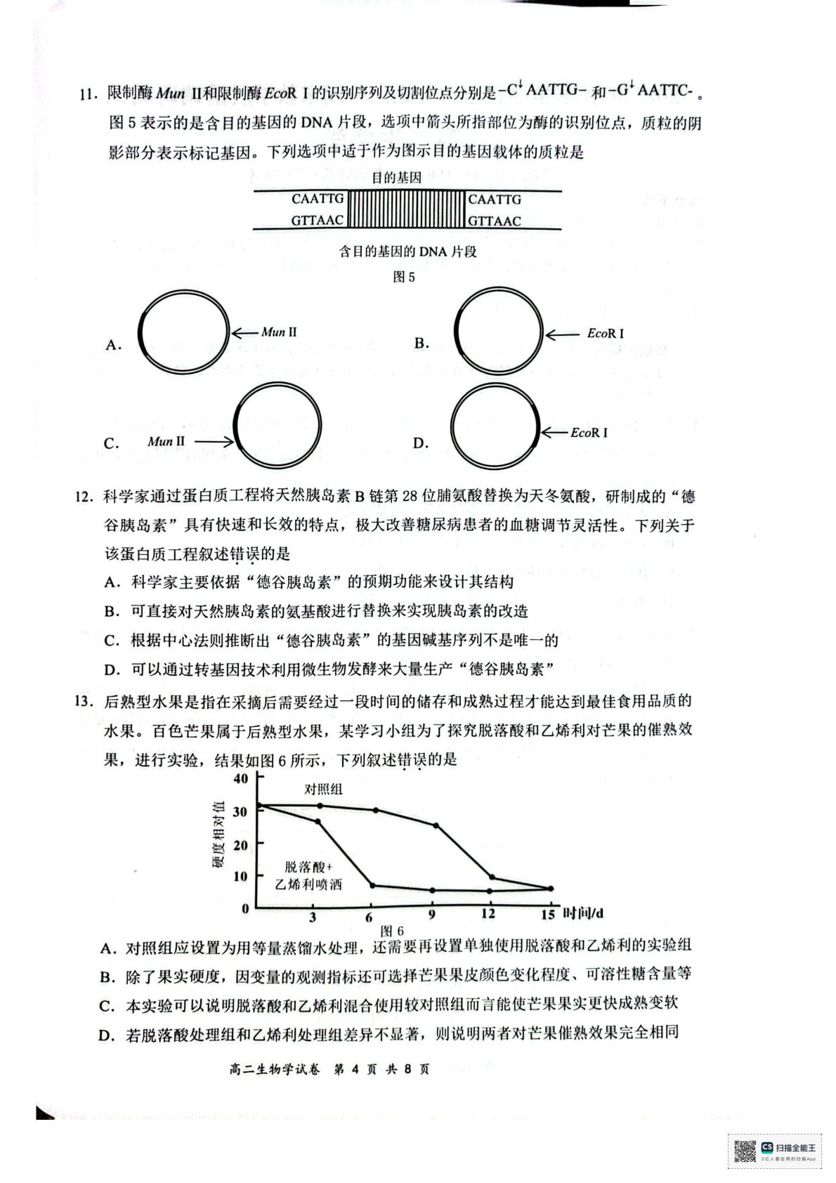 广西壮族自治区百色市2024-2025学年高二下学期7月期末生物试题