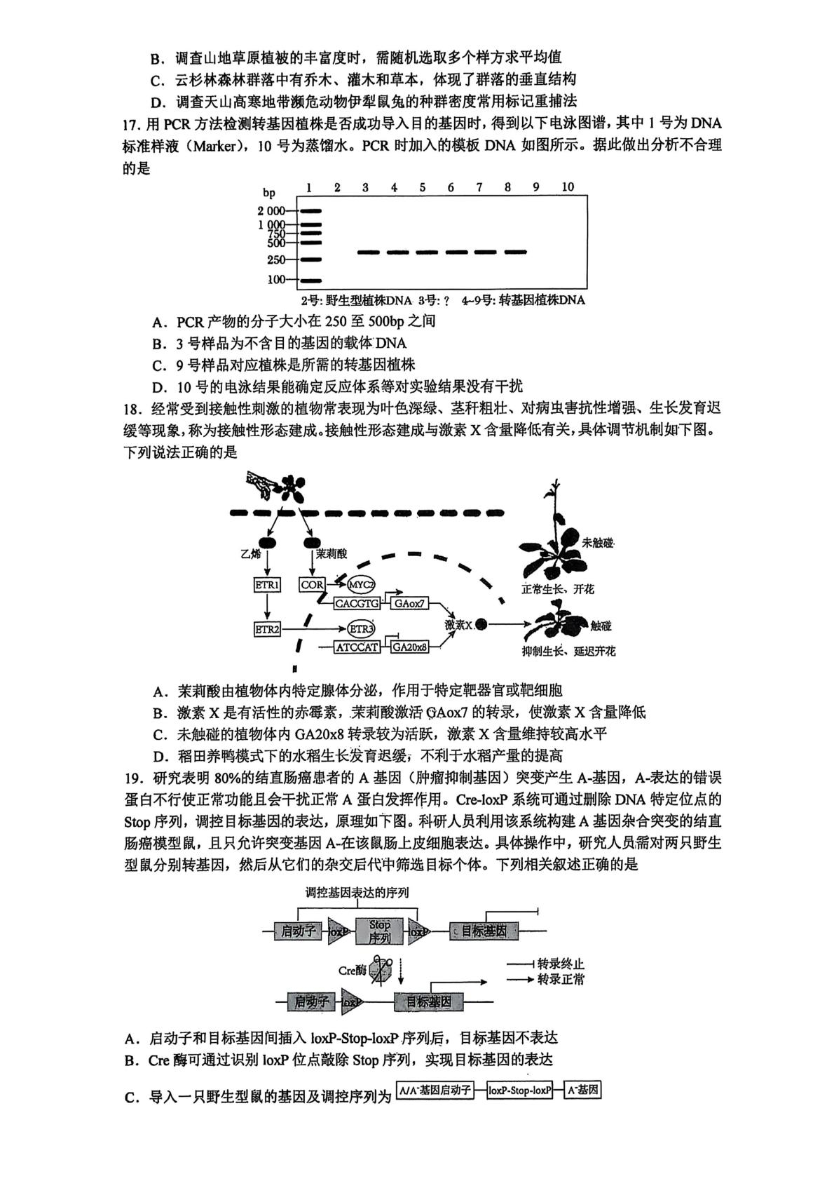江苏省南京市部分高中2024-2025学年高二下学期期末考试生物试题