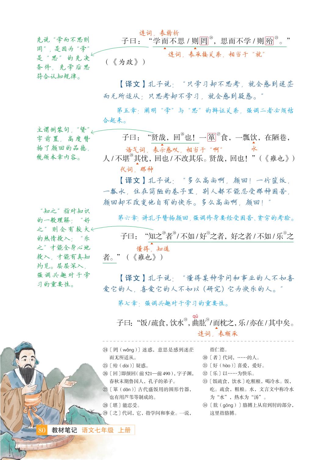 12 《论语》十二章-【教材笔记】2025-2026学年新教材七年级上册语文课前预习笔记（统编版2024）
