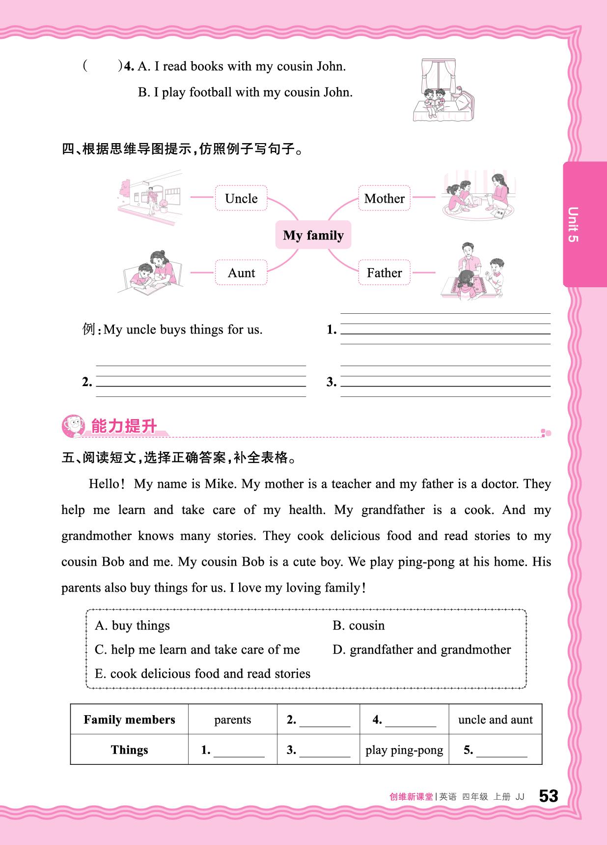 Unit 5 Meet my family 同步练-【王朝霞创维新课堂】2025-2026学年新教材四年级上册英语同步优化训练(冀教版三起2024)