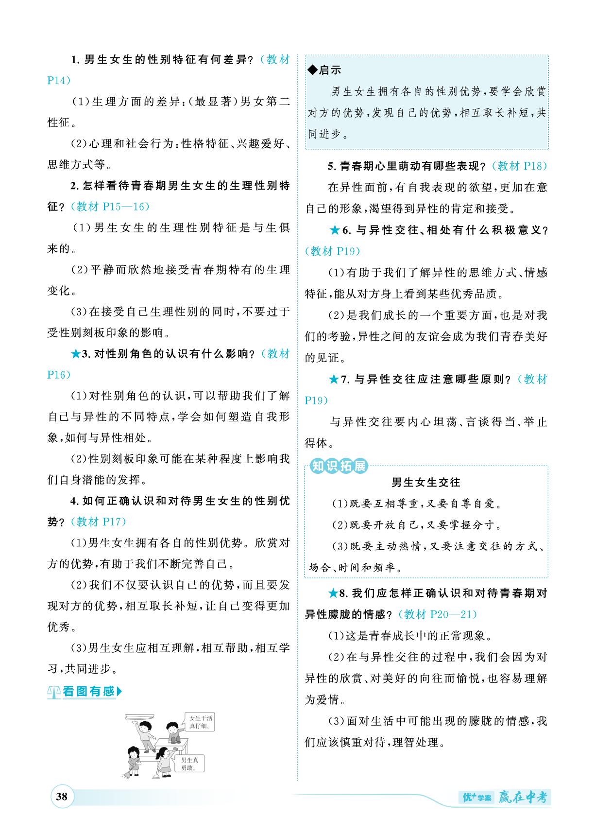七年级下册 第一单元 青春时光-（讲练）【优+学案·赢在中考】2025年中考道德与法治总复习（山东专用）