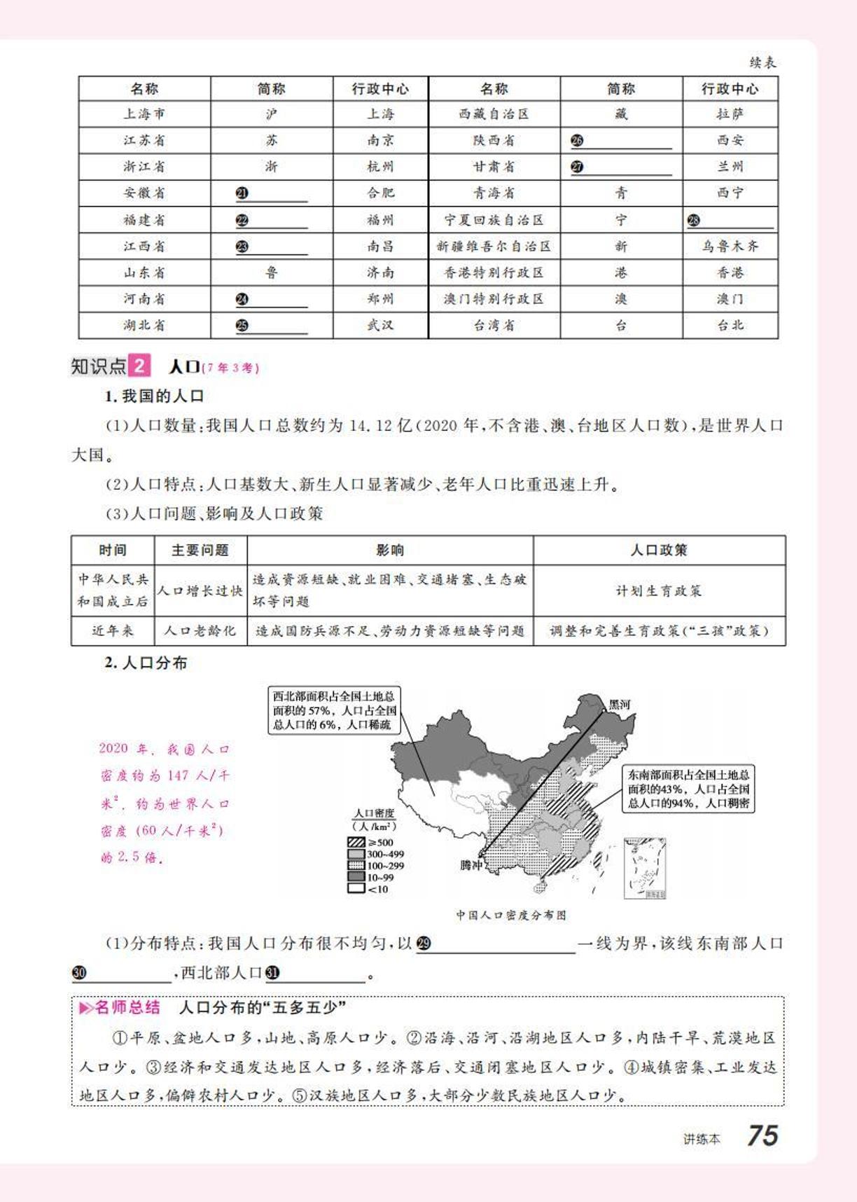 第9章 中国的疆域与人口-【学海风暴·PK中考】2026中考地理备考（安徽专用）