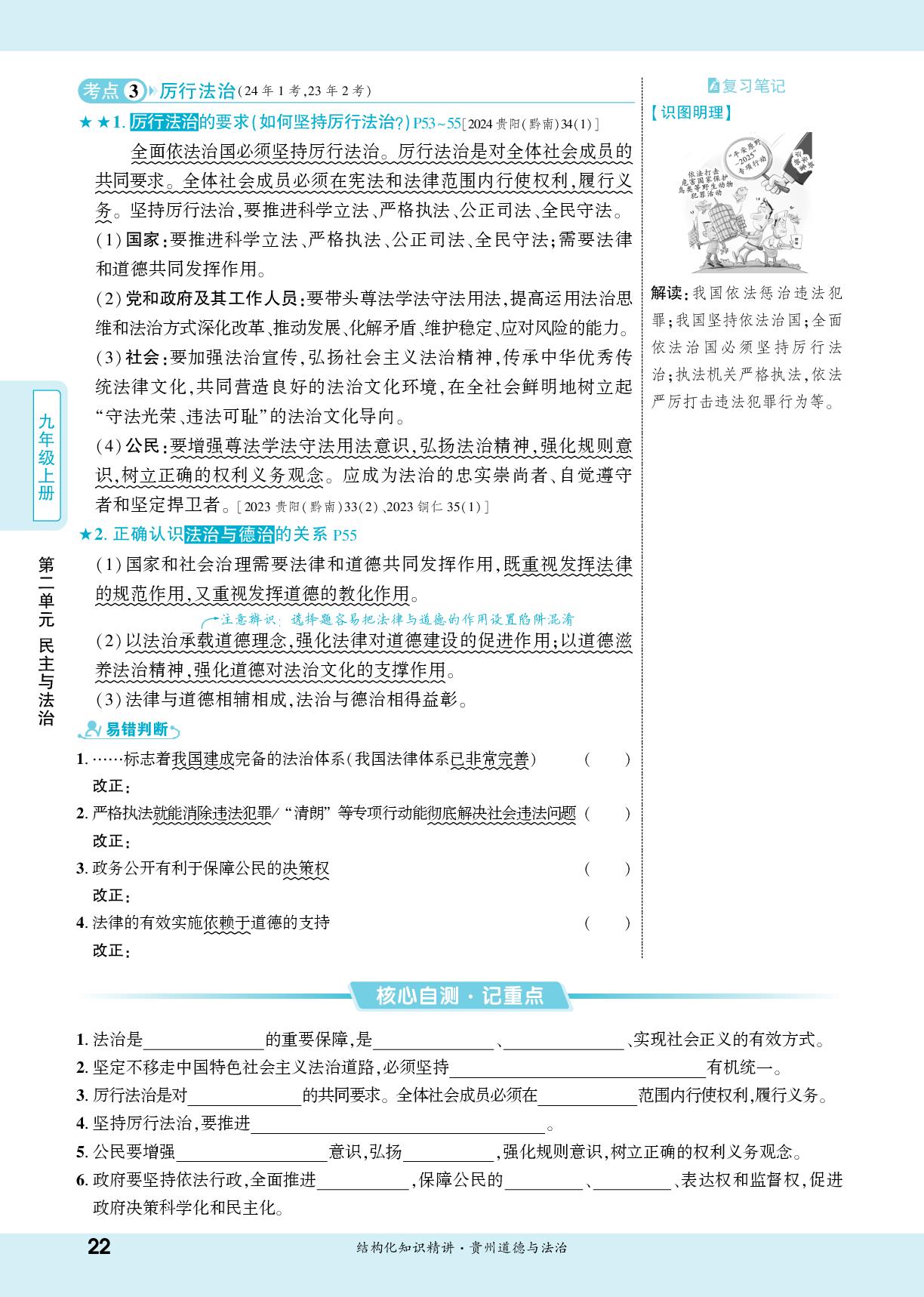 九年级(上册) 第四课 建设法治中国-【一战成名新中考】2026贵州中考道德与法治·一轮复习·结构化知识精讲（讲册）