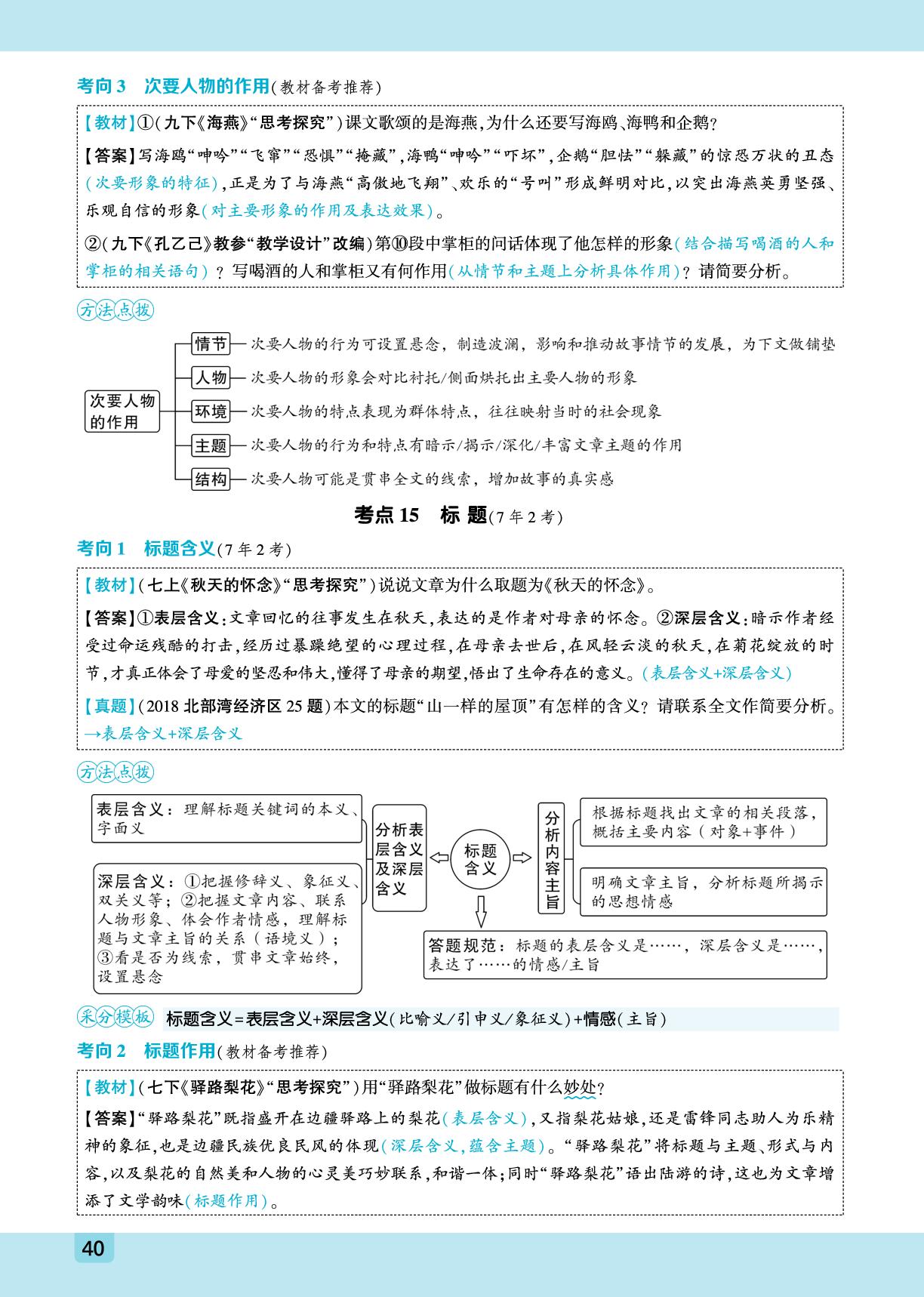 专题一 常考考点一文串讲练 五、人物形象及主旨情感-【众相原创·赋能中考】2026年中考语文现代文阅读与写作（广西专用）